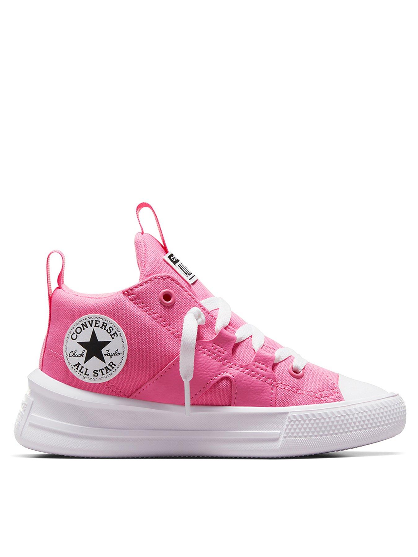 Converse Kids Girls Ultra Mid Trainers Pink Very