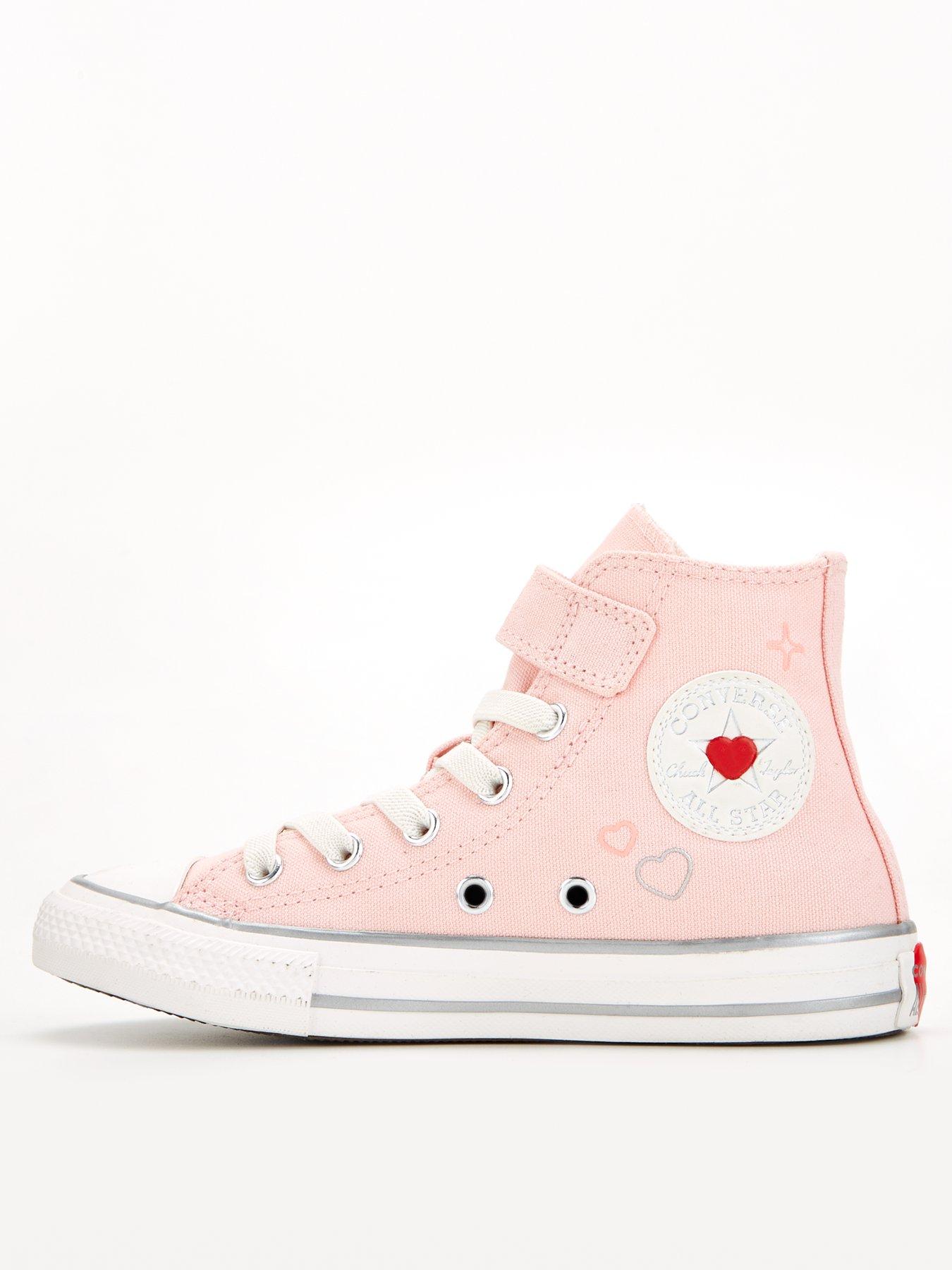 Girls light shop pink converse