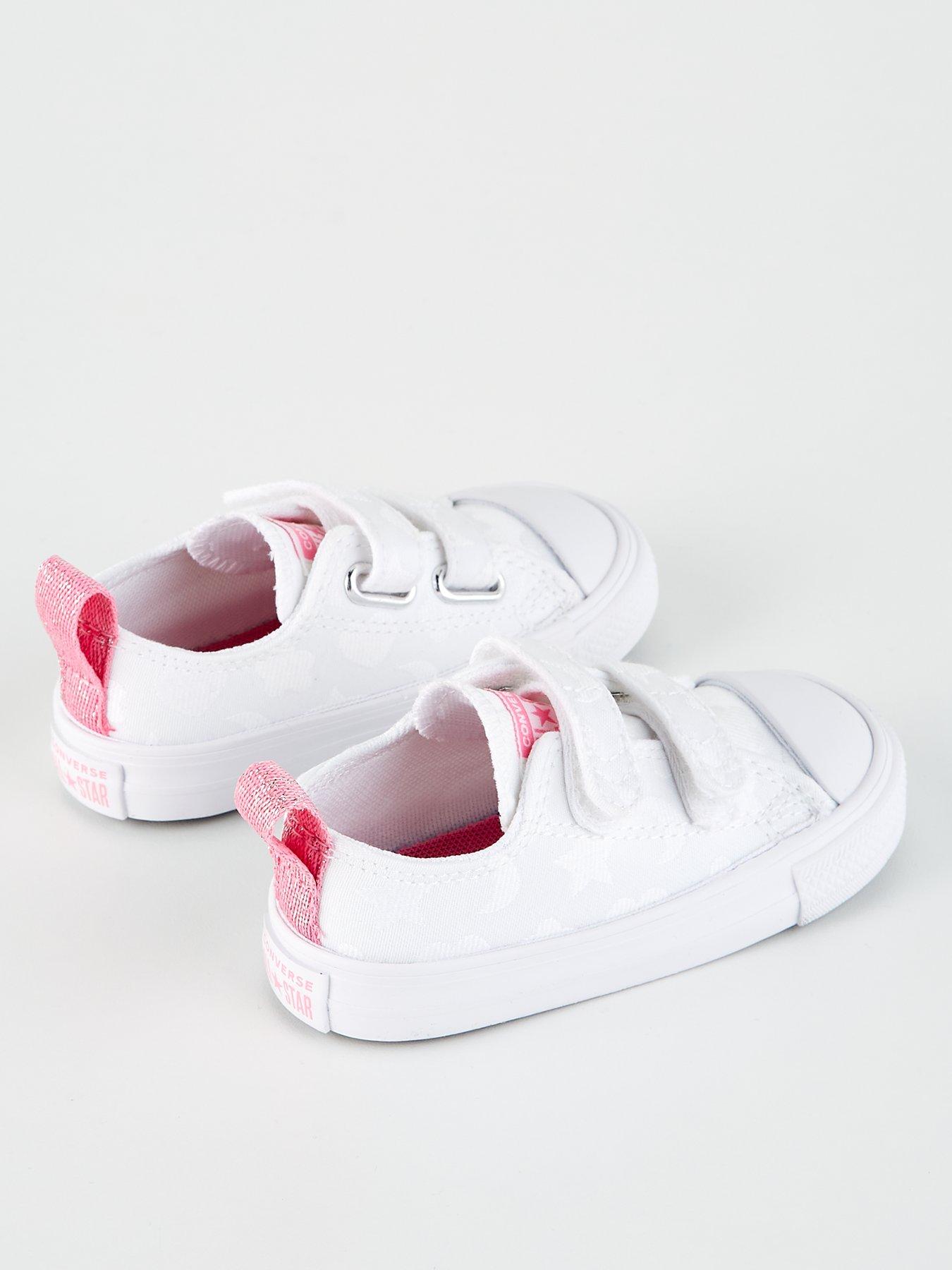 Pink deals velcro converse