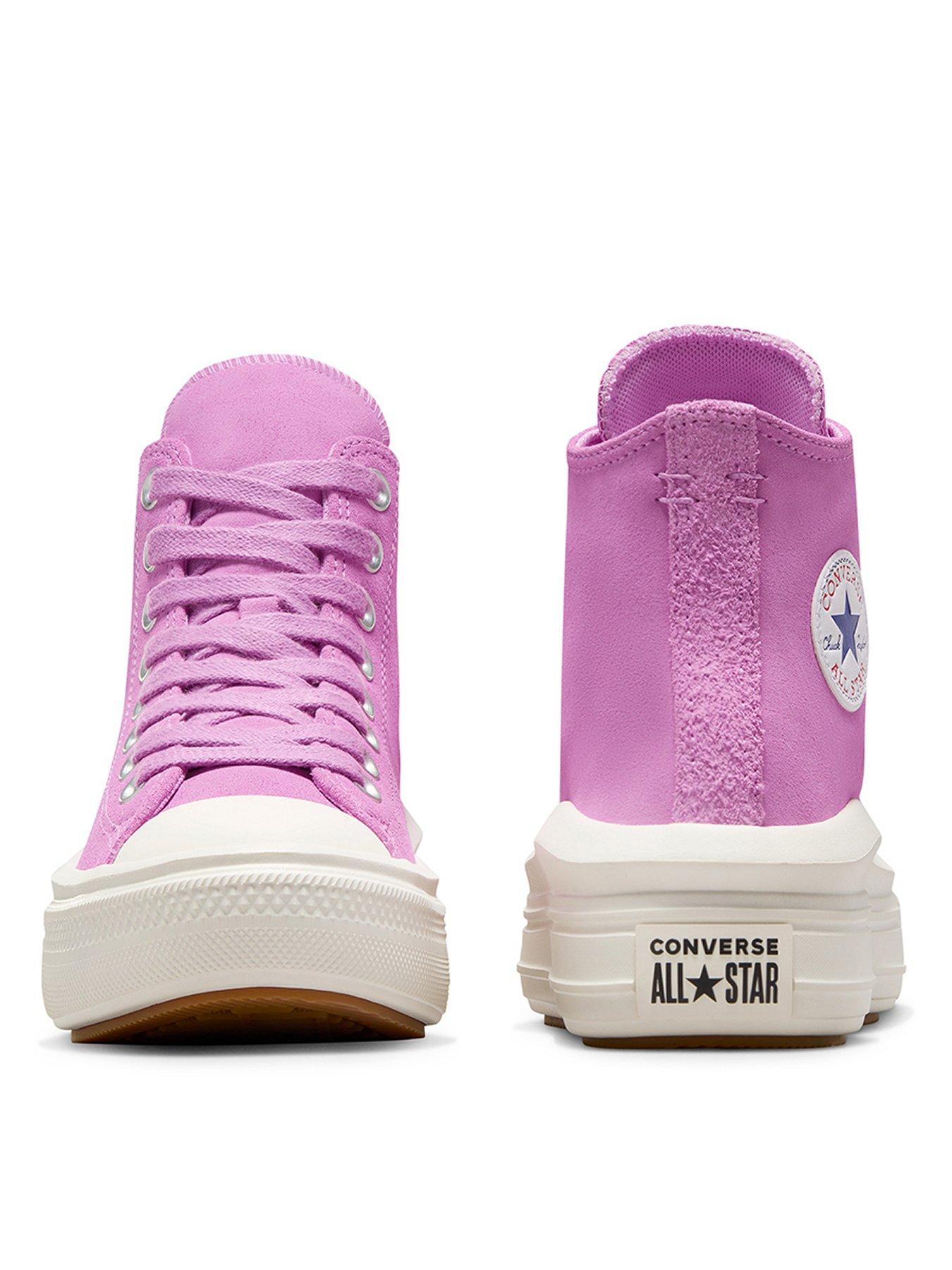 Junior Girls Suede Move Hi Top Trainers Purple