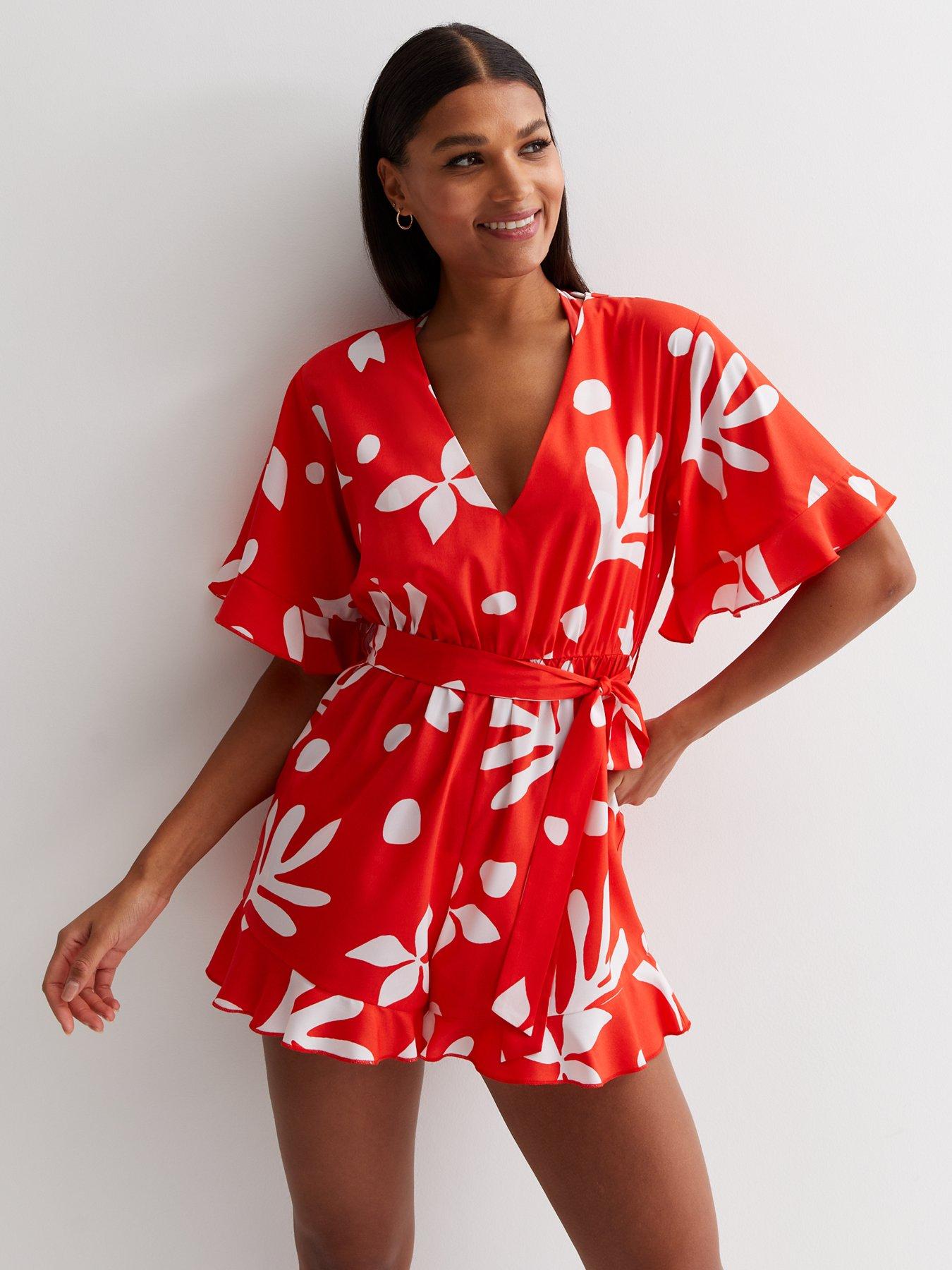 Red cheap playsuit uk