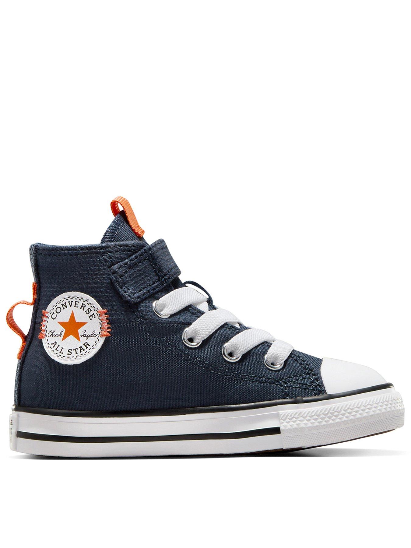 Converse Infant Boys Easy-On Velcro Day Trip Utility High Tops Trainers - Navy, Navy, Size 7 Younger