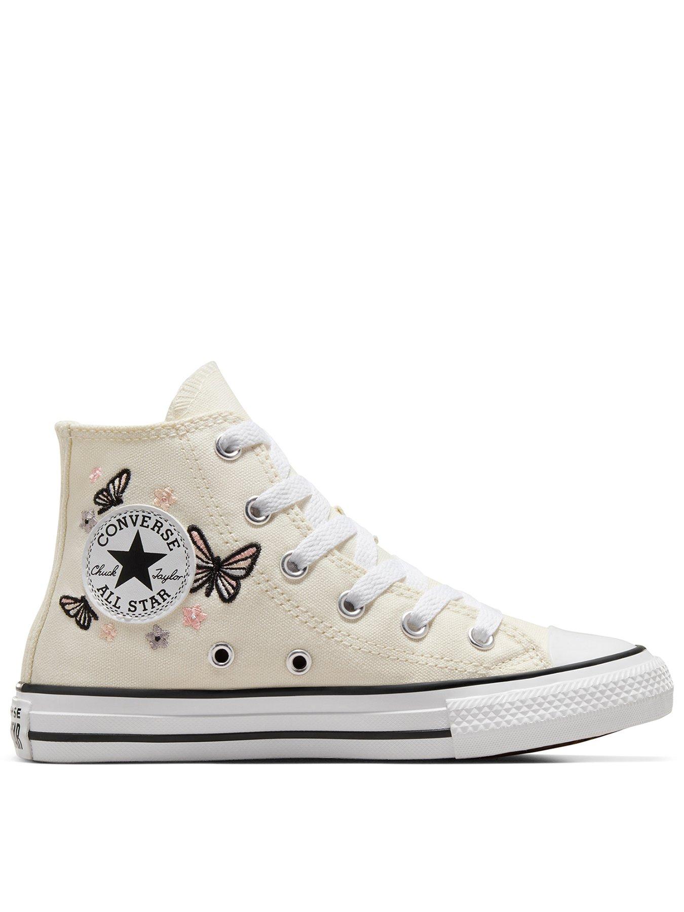 Converse Kids Girls Festival High Tops Trainers - Off White, Off White, Size 2 Older