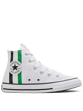 Converse Kids Girls Home Team High Tops Trainers - White/Green, White/Green, Size 1 Older