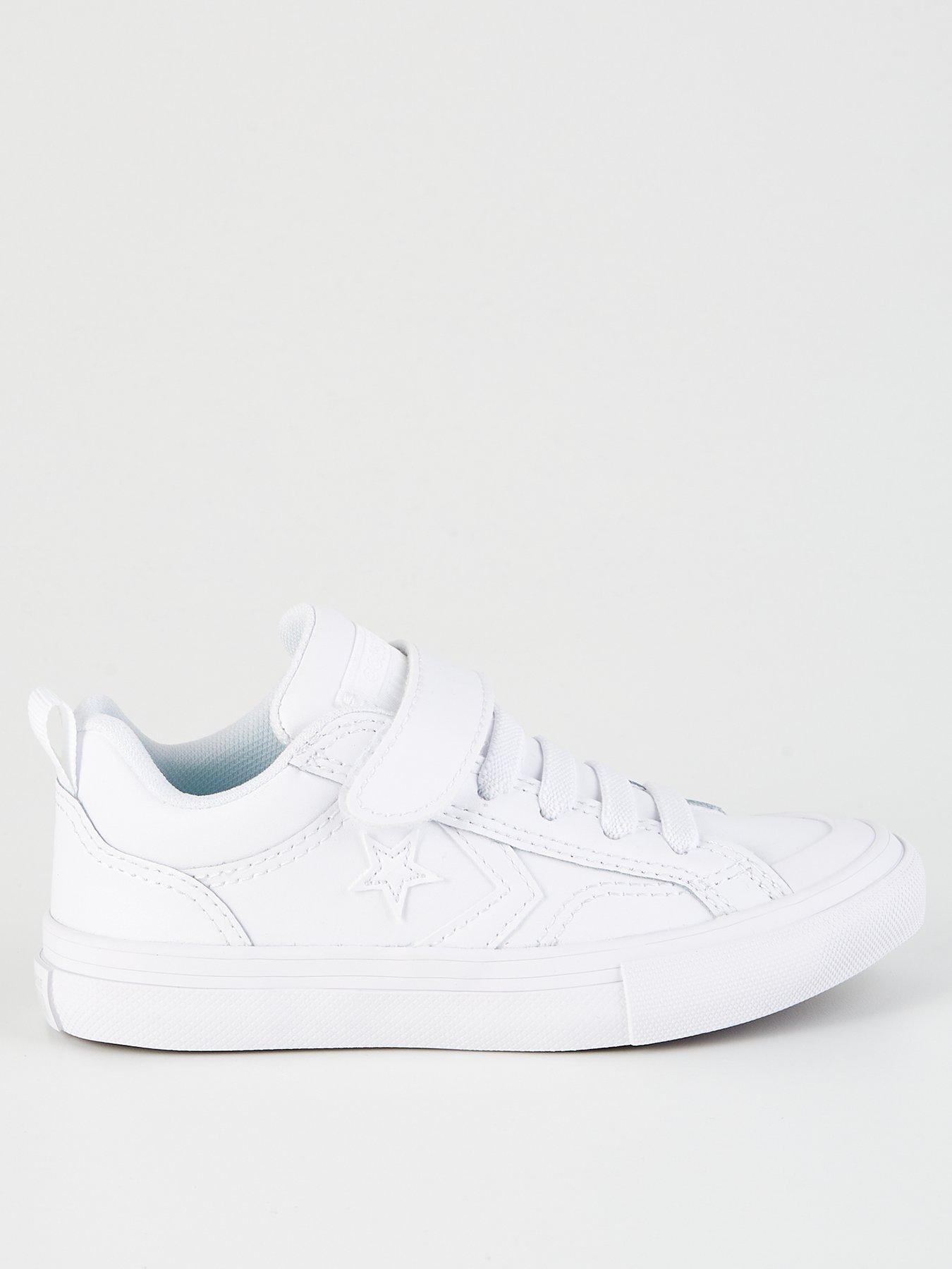 Kids Boys Pro Blaze Strap Foundational Leather Ox Trainers White White