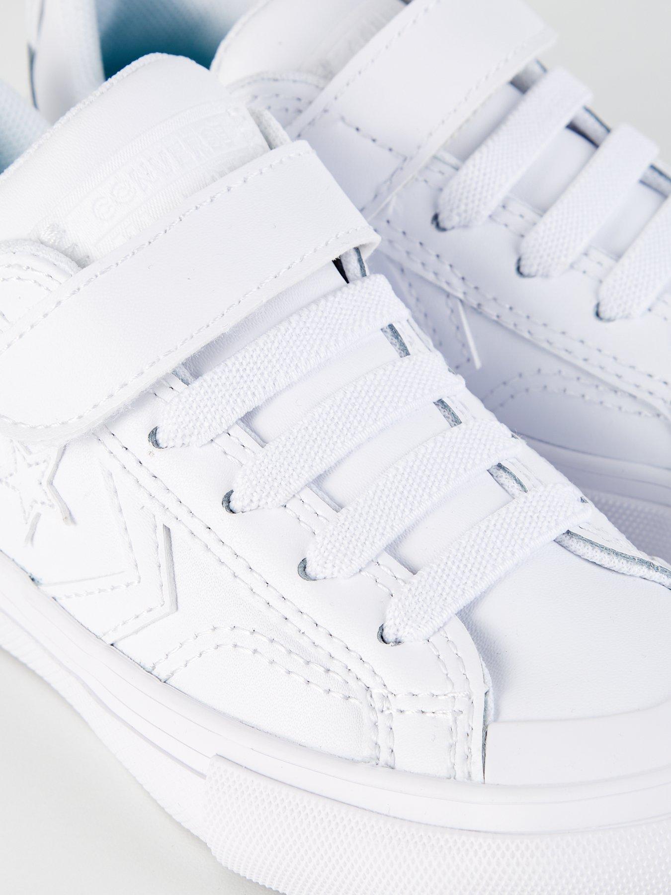 Image 6 of 6 of Converse Kids Boys Pro Blaze Strap Foundational Leather Ox Trainers - White/White
