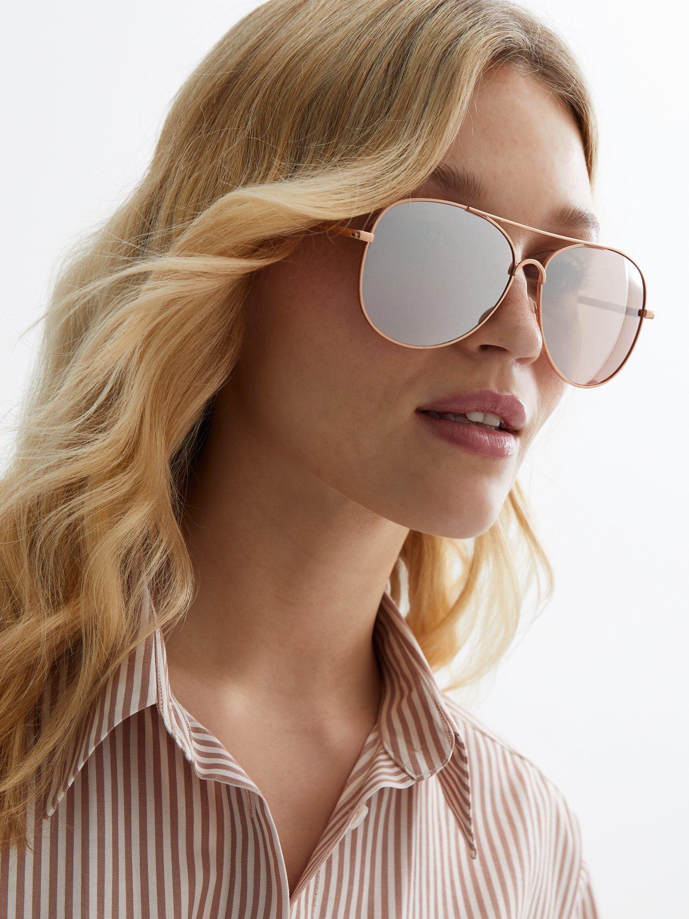 Rose gold shop mirrored sunglasses