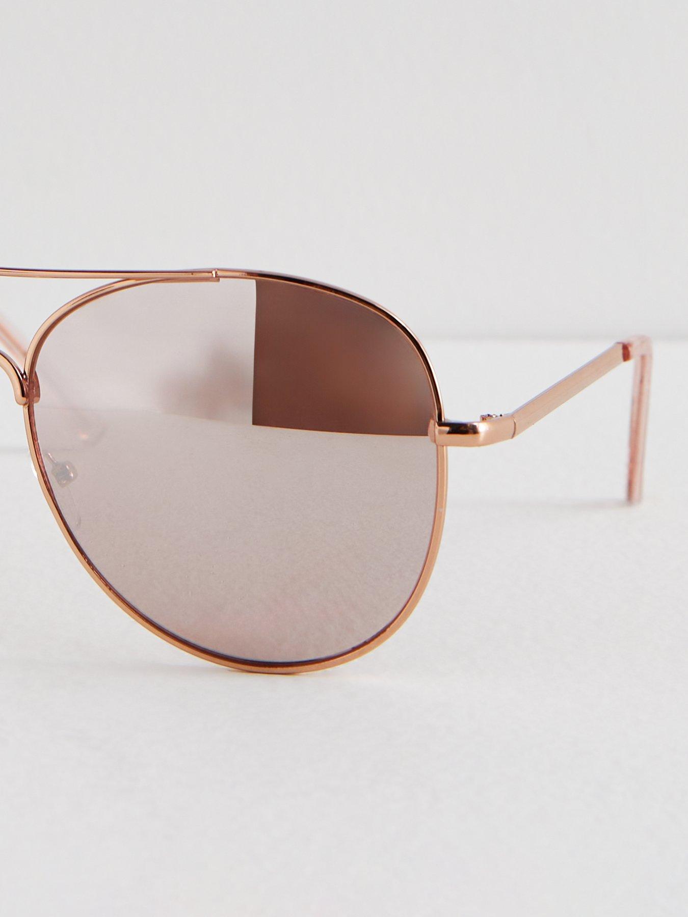 Rose gold mirrored on sale aviators