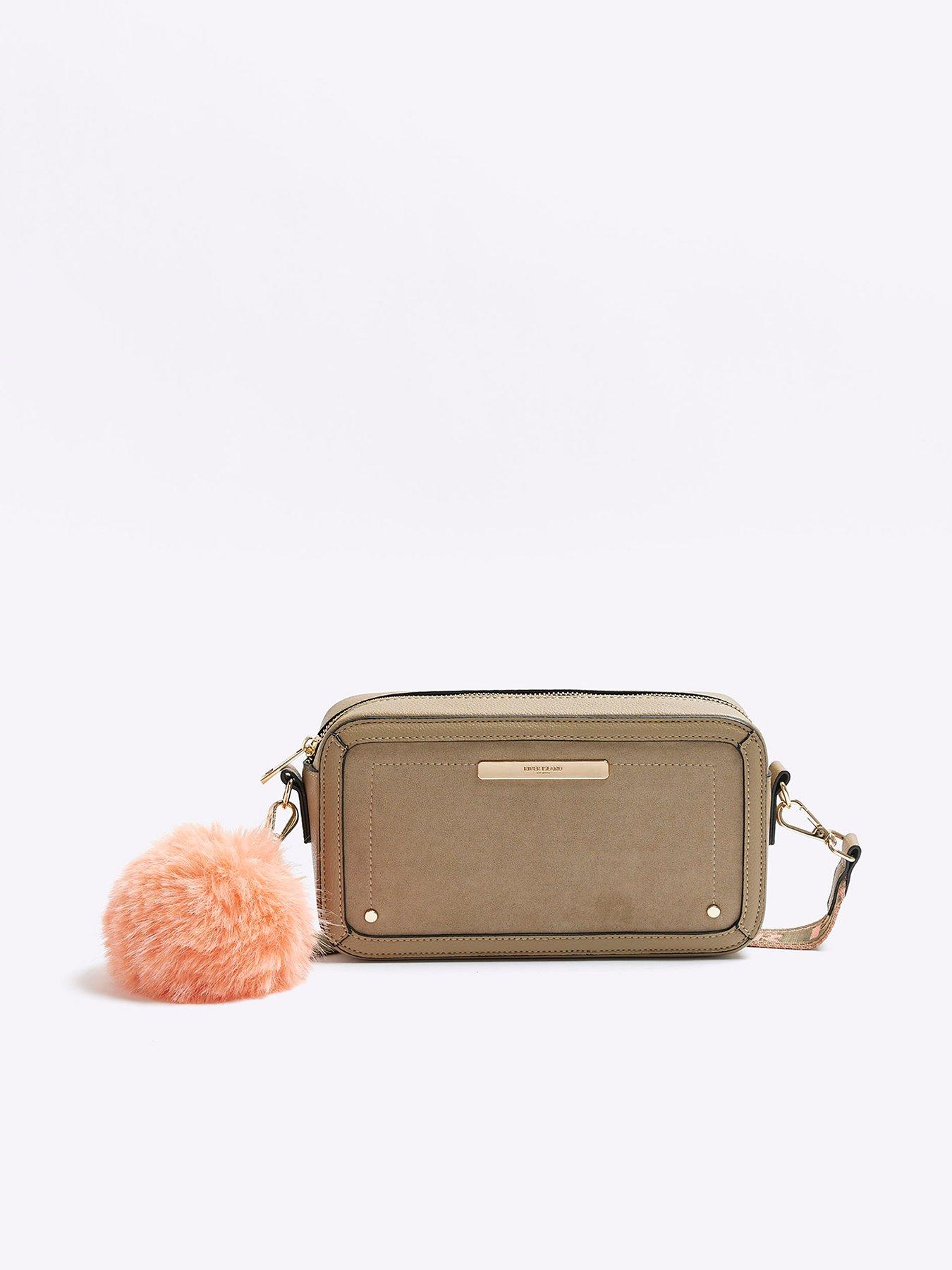 River Island Beige 2838 Pom Pom East West Boxy very