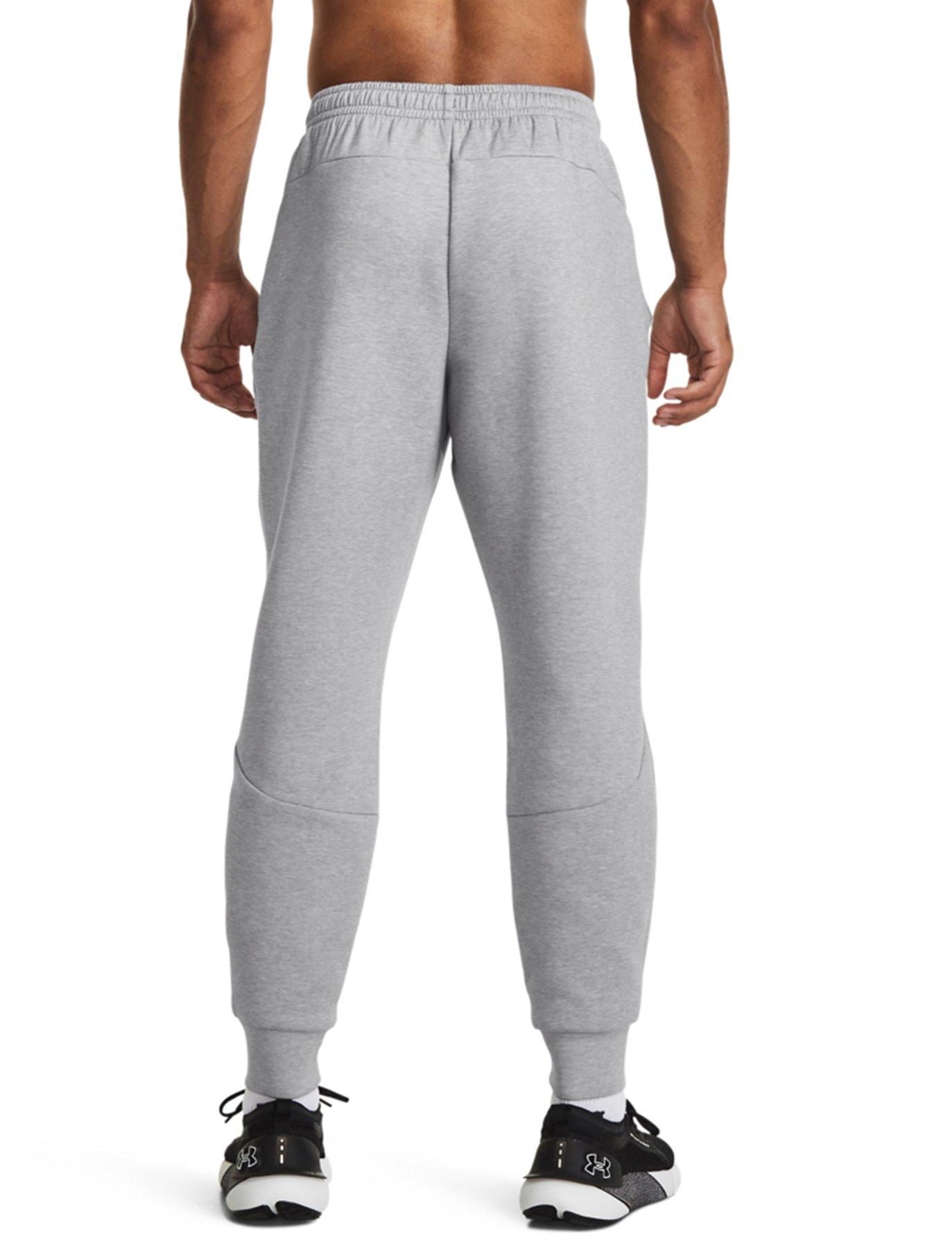 UNDER ARMOUR Men's Unstoppable Fleece Joggers - Grey/Black | Very.co.uk