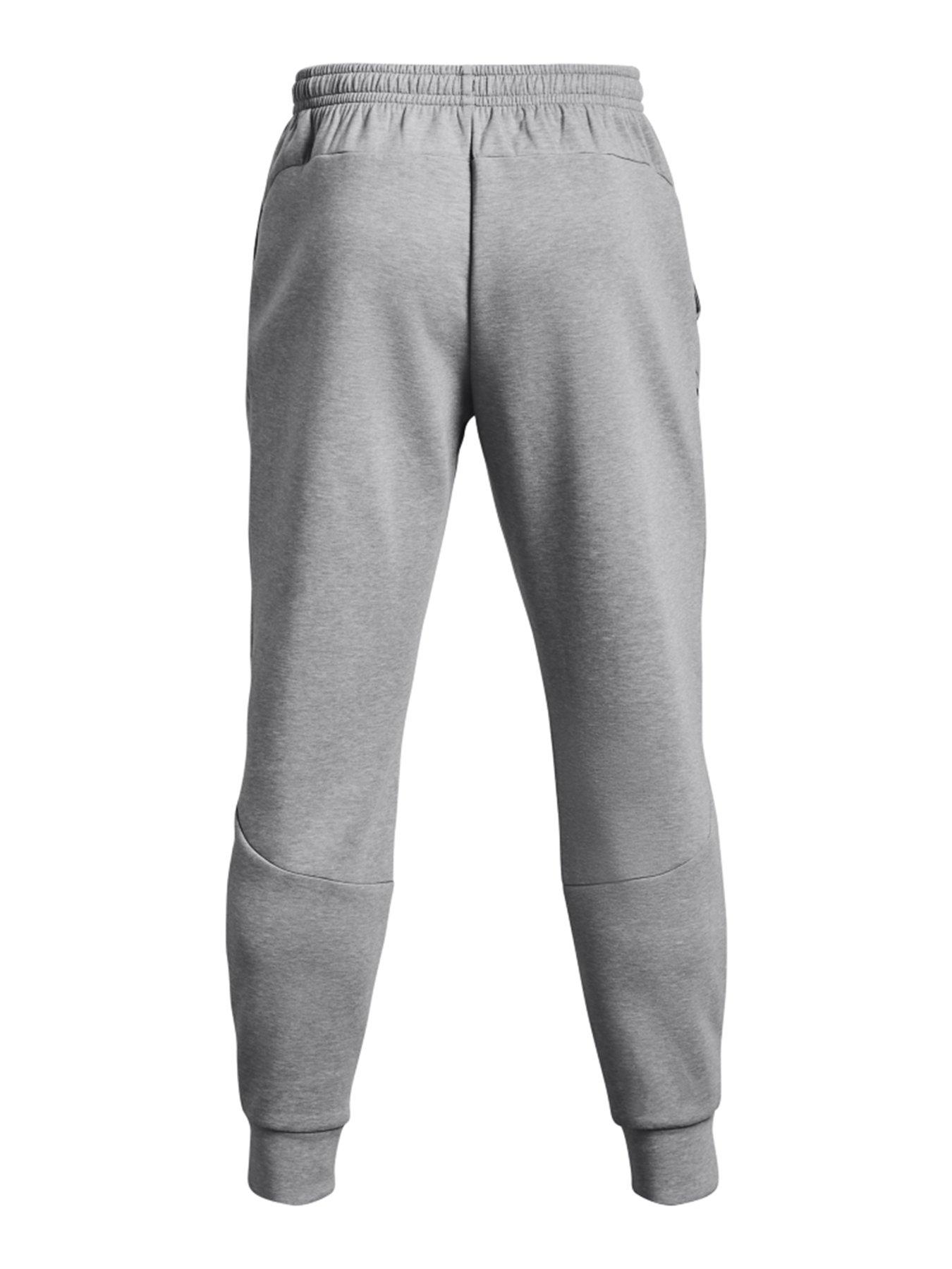 UNDER ARMOUR Men's Unstoppable Fleece Joggers - Grey/Black | Very.co.uk