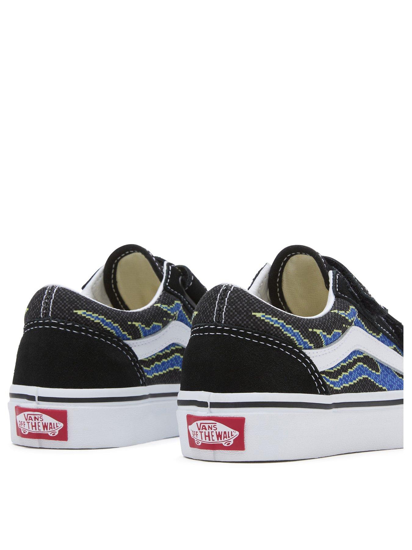 Vans old skool velcro hot sale blue