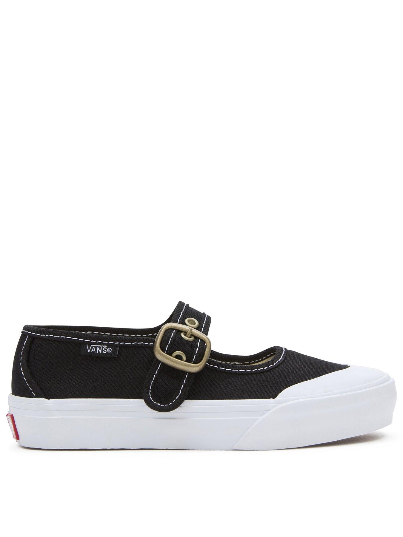 Vans Kids Girls Mary Jane Trainers - Black/True White, Black/White, Size 13 Younger