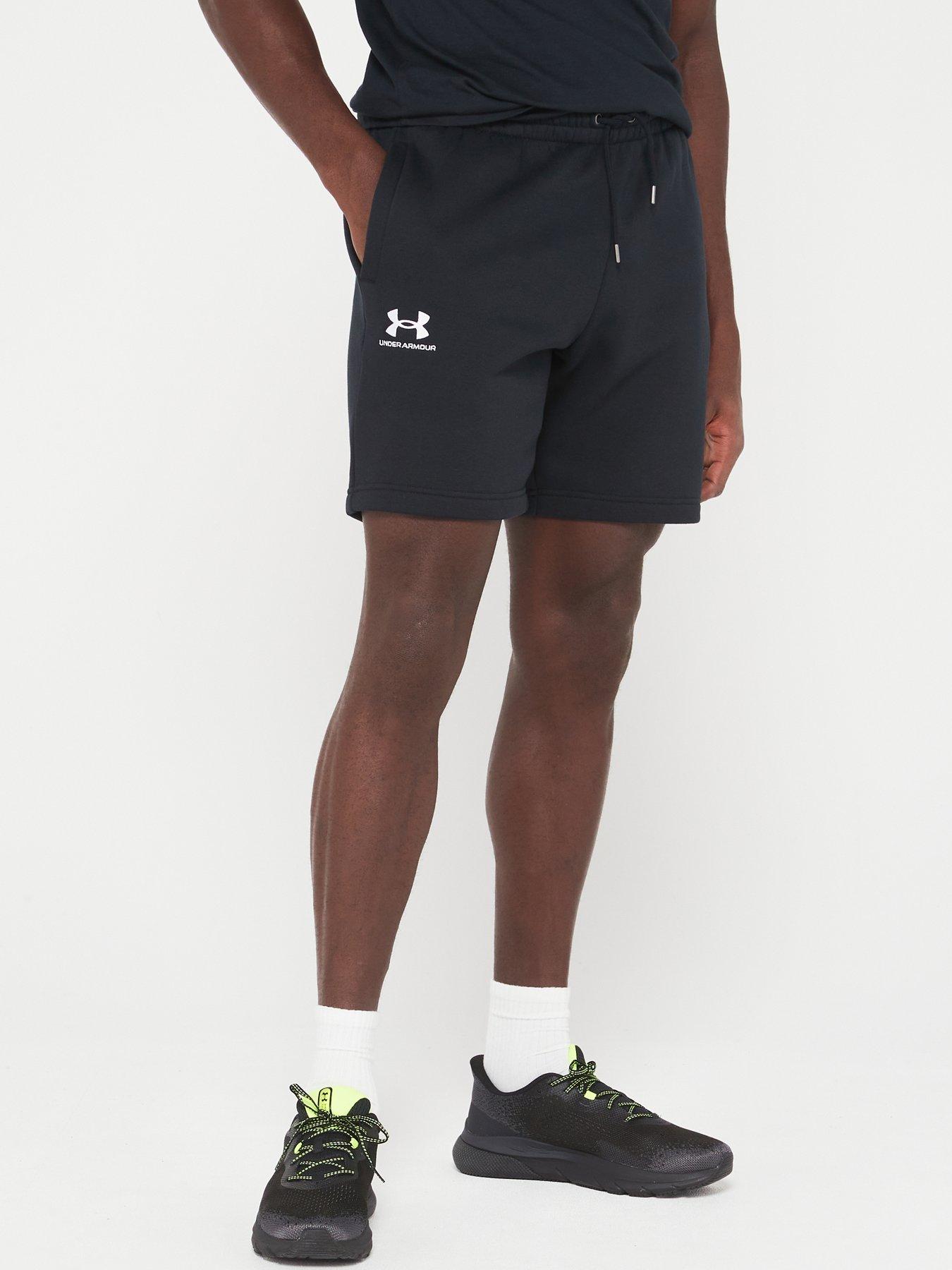 Under armour fleece shorts black sale