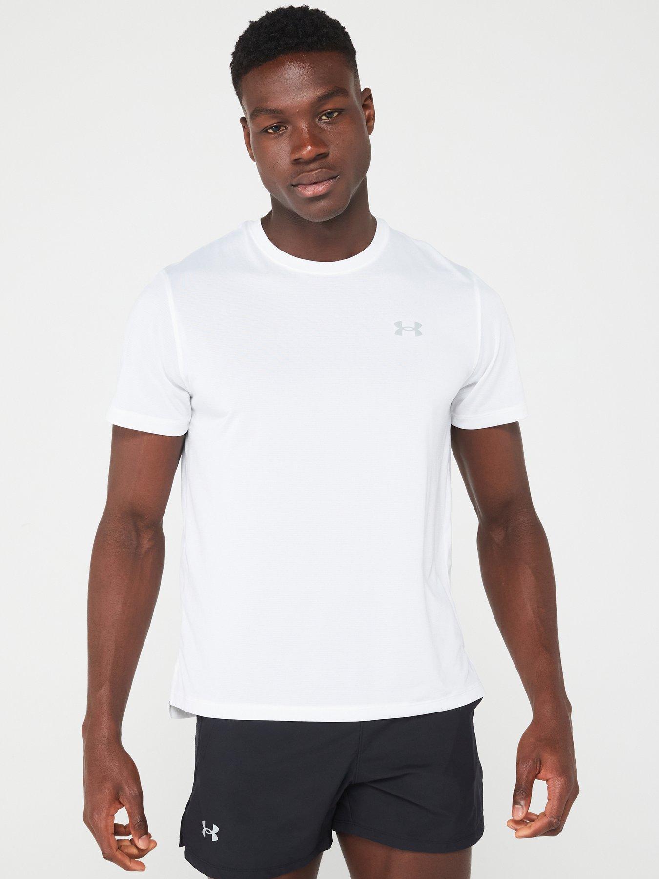 UNDER ARMOUR Mens Running Streaker T-shirt - White/black