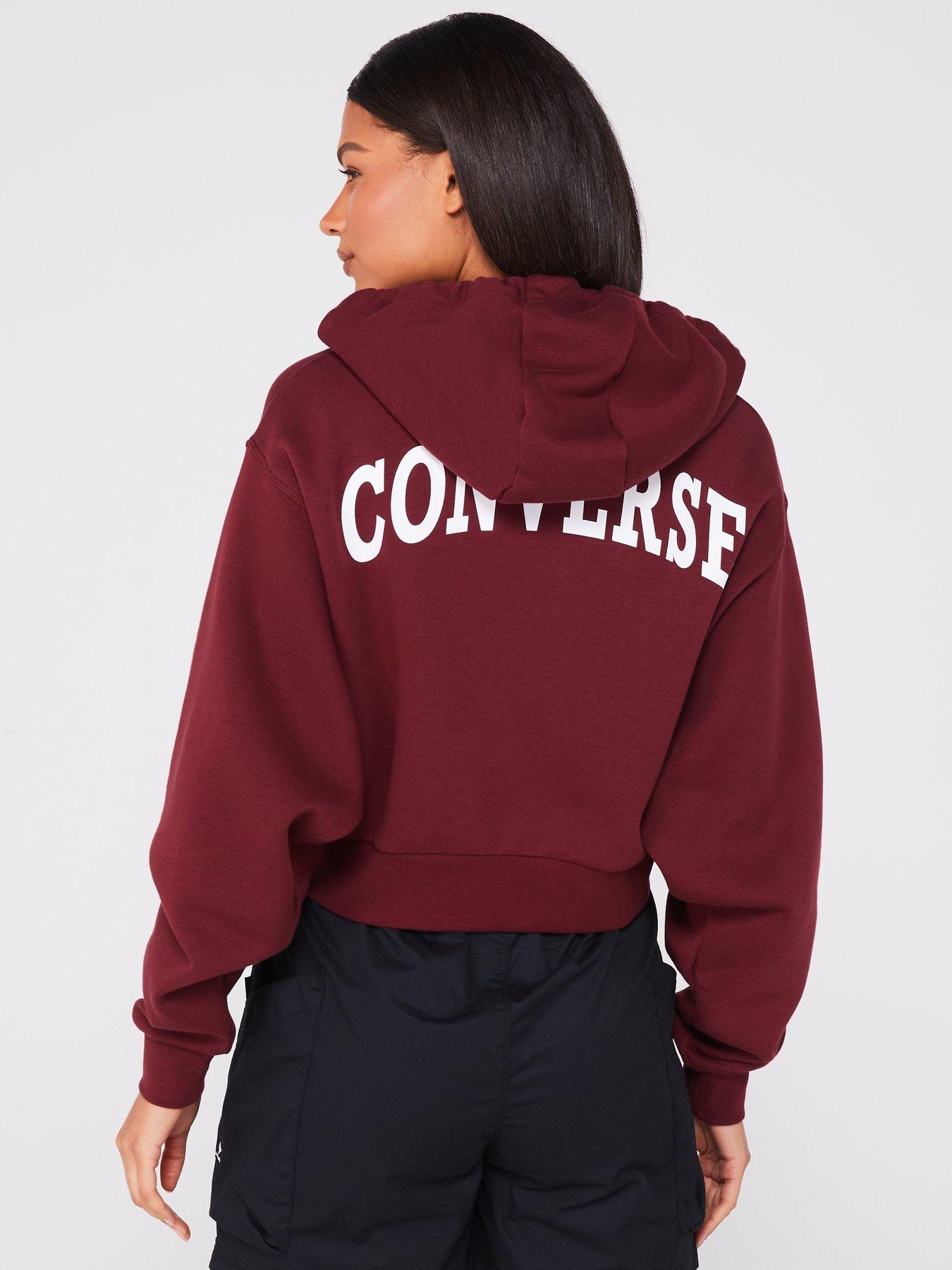 Red converse deals hoodie womens