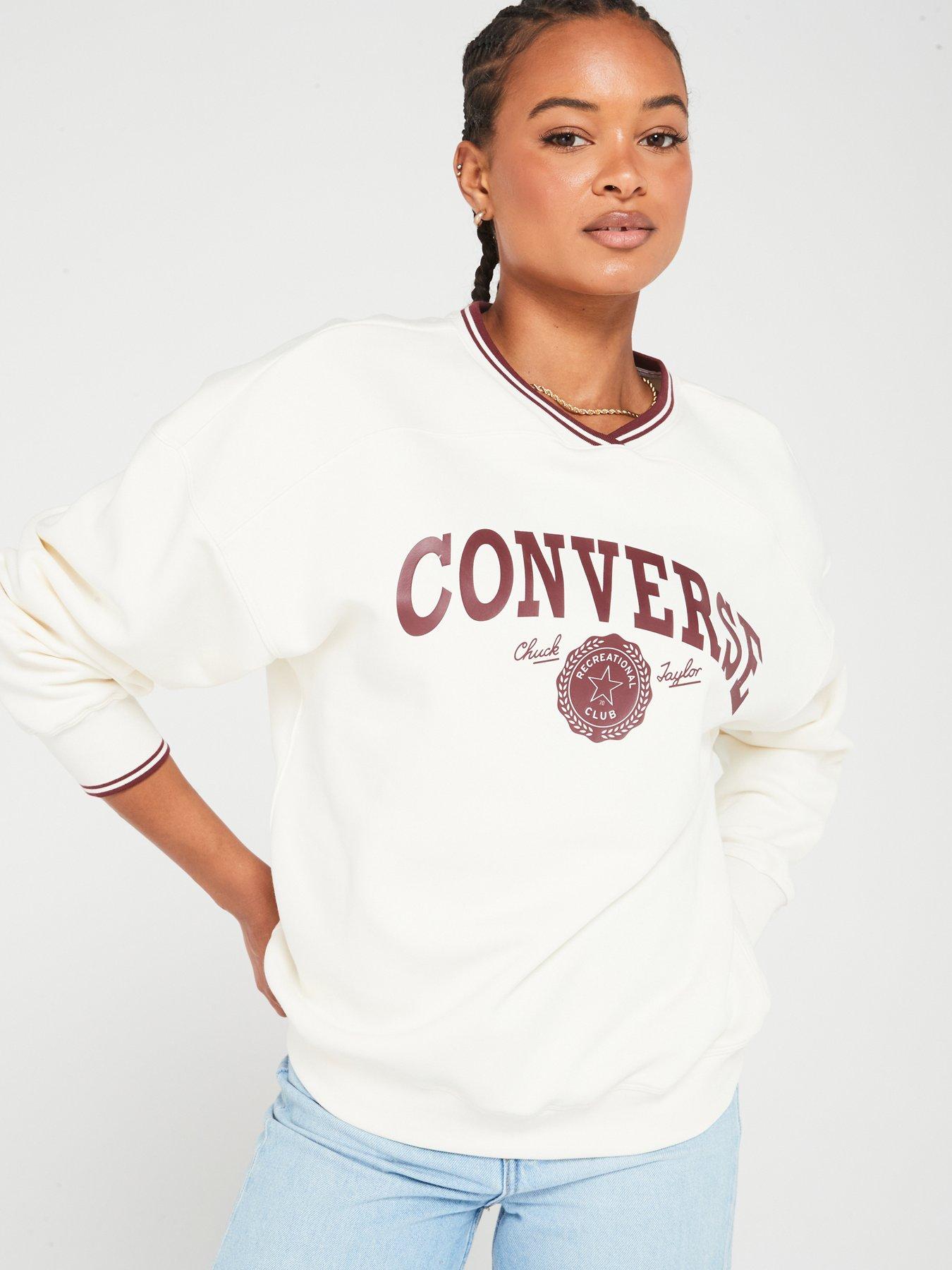 White converse clearance sweatshirt