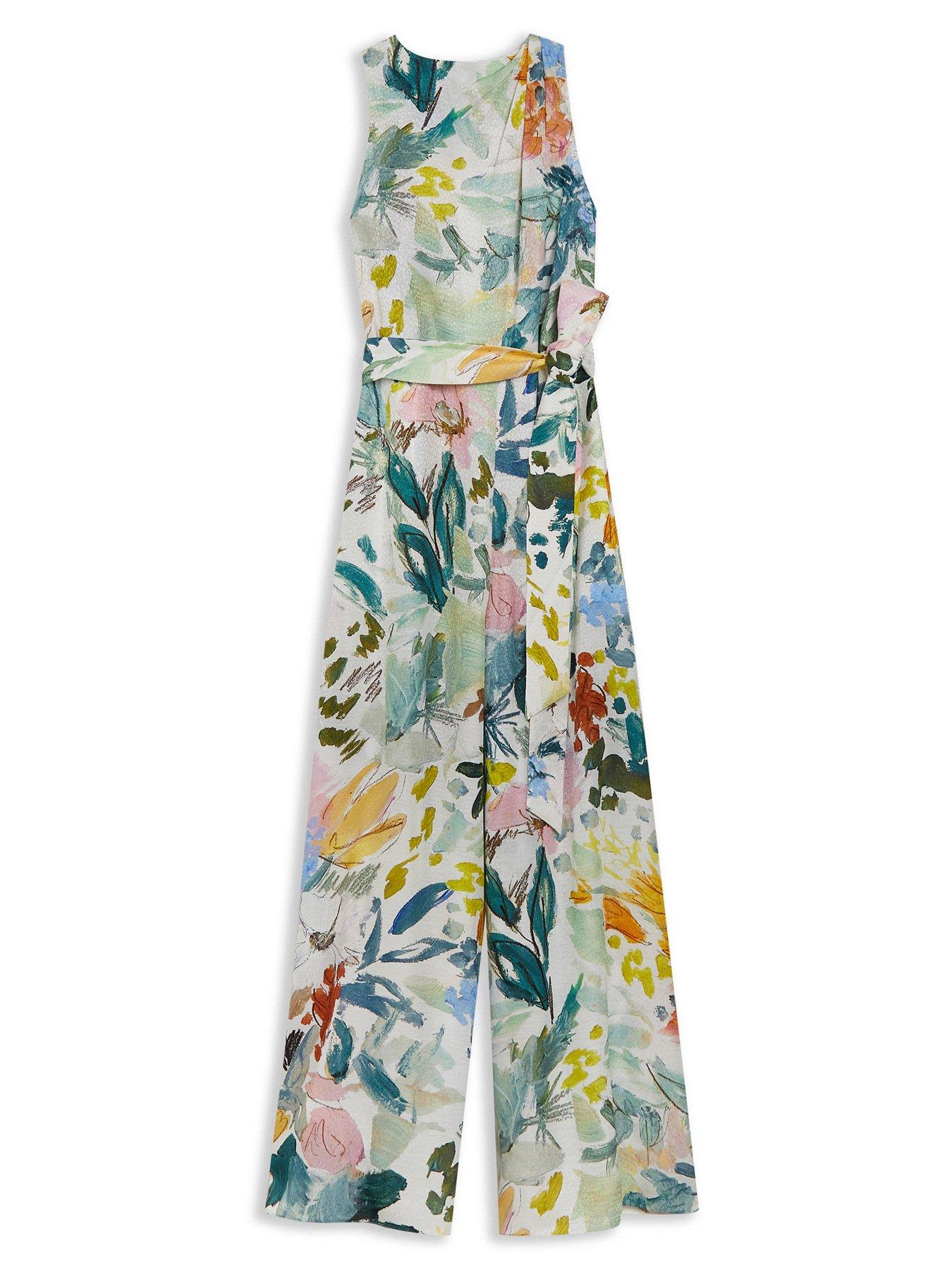 Ted Baker LAYLAS Printed Halterneck Jumpsuit - Off White | Very.co.uk