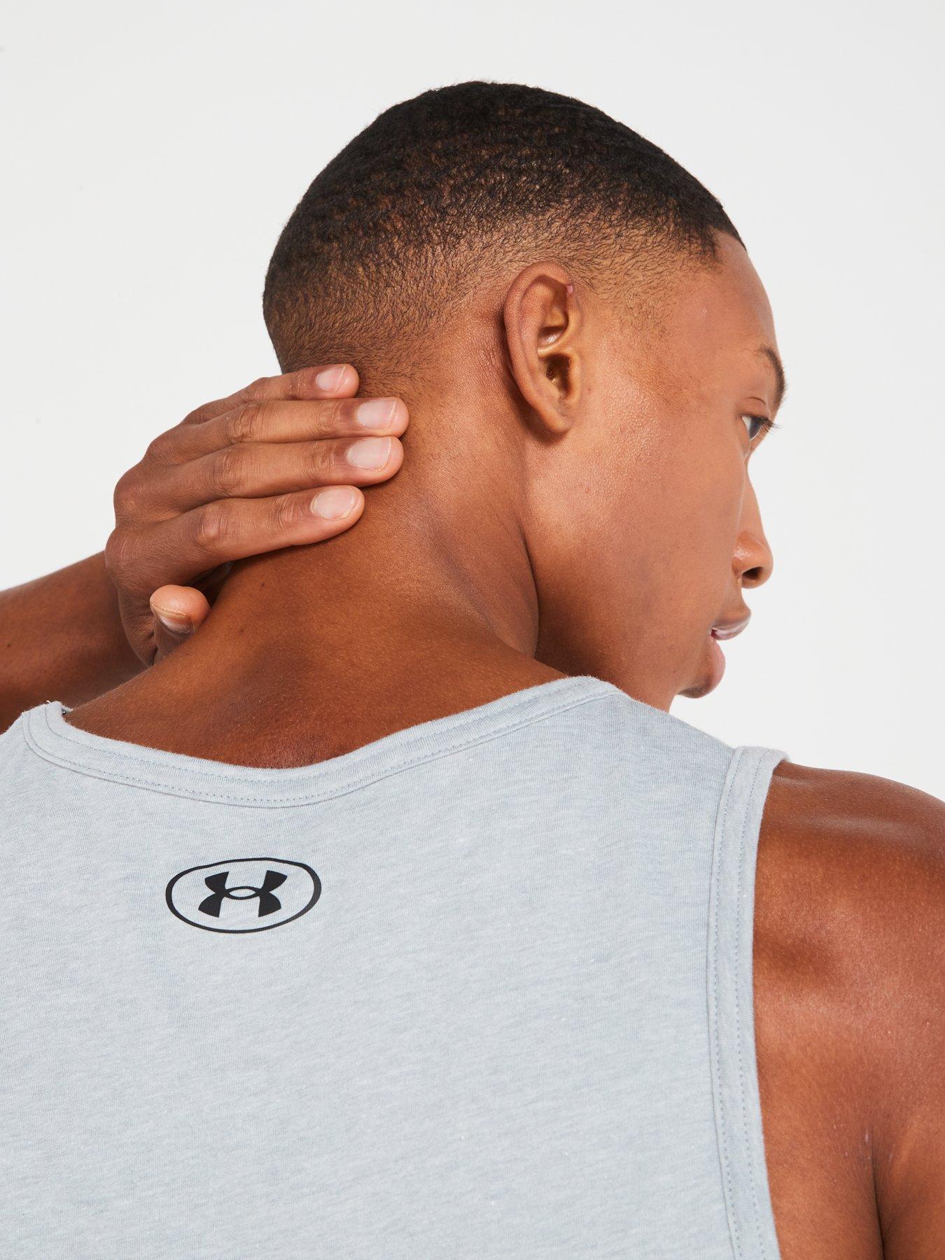 Image 4 of 4 of UNDER ARMOUR Men's Training Sportstyle Logo Tank - Grey/Black