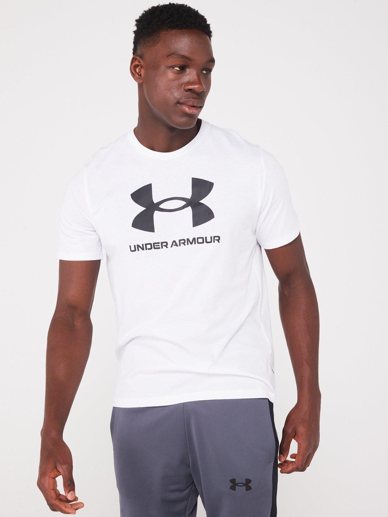 Mens grey under armour t shirt sale