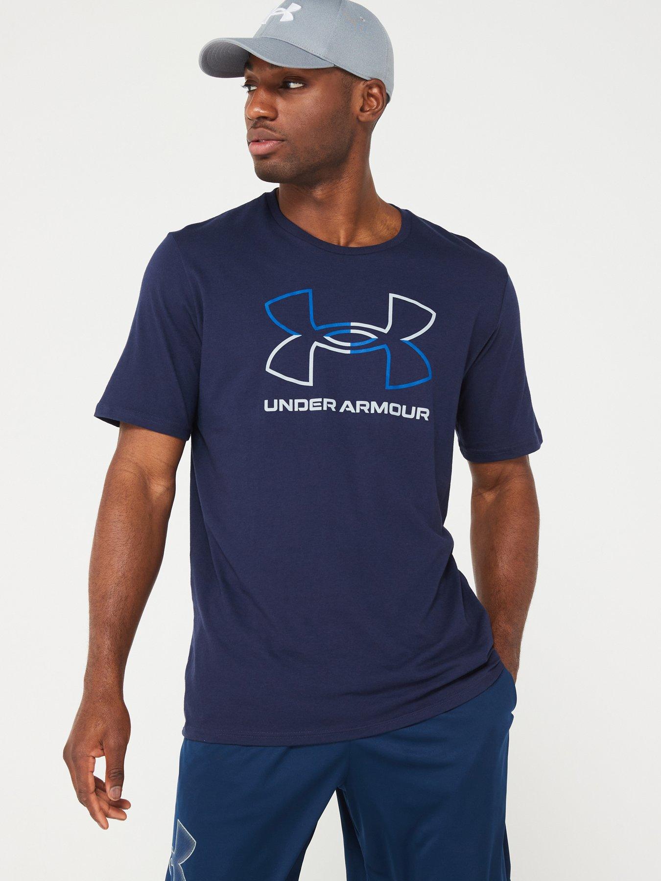 UNDER ARMOUR: Men's Training Gl Foundation T-Shirt - Navy/Grey