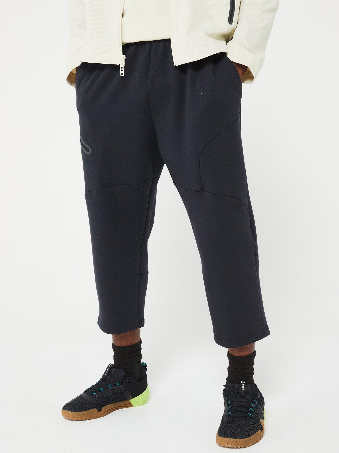 undefined Mens Unstoppable Fleece Baggy Crop Pants - Black