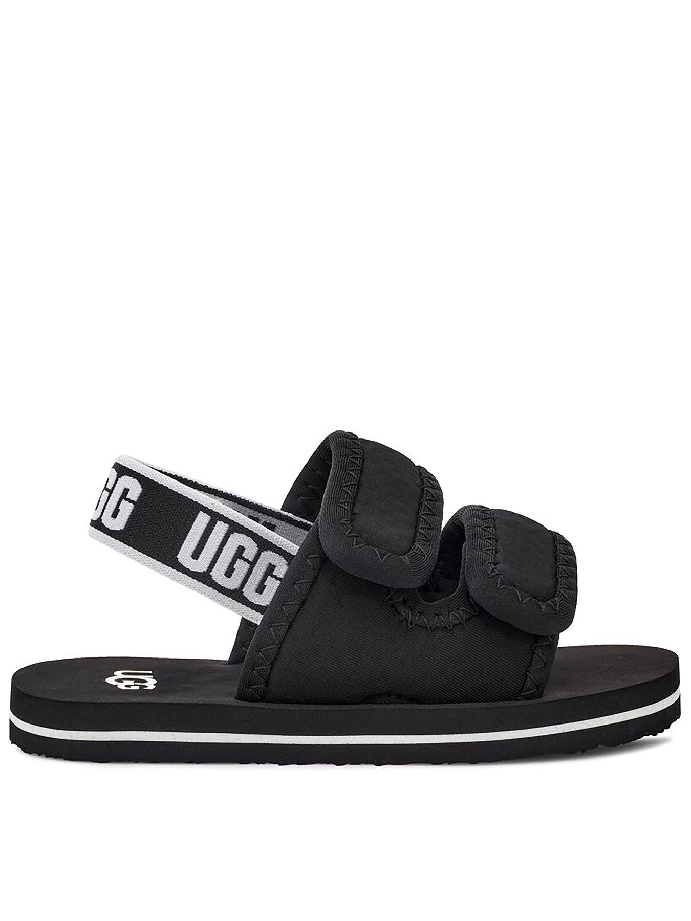 UGG Toddler Lennon Slingback Sandal, Black, Size 6 Younger