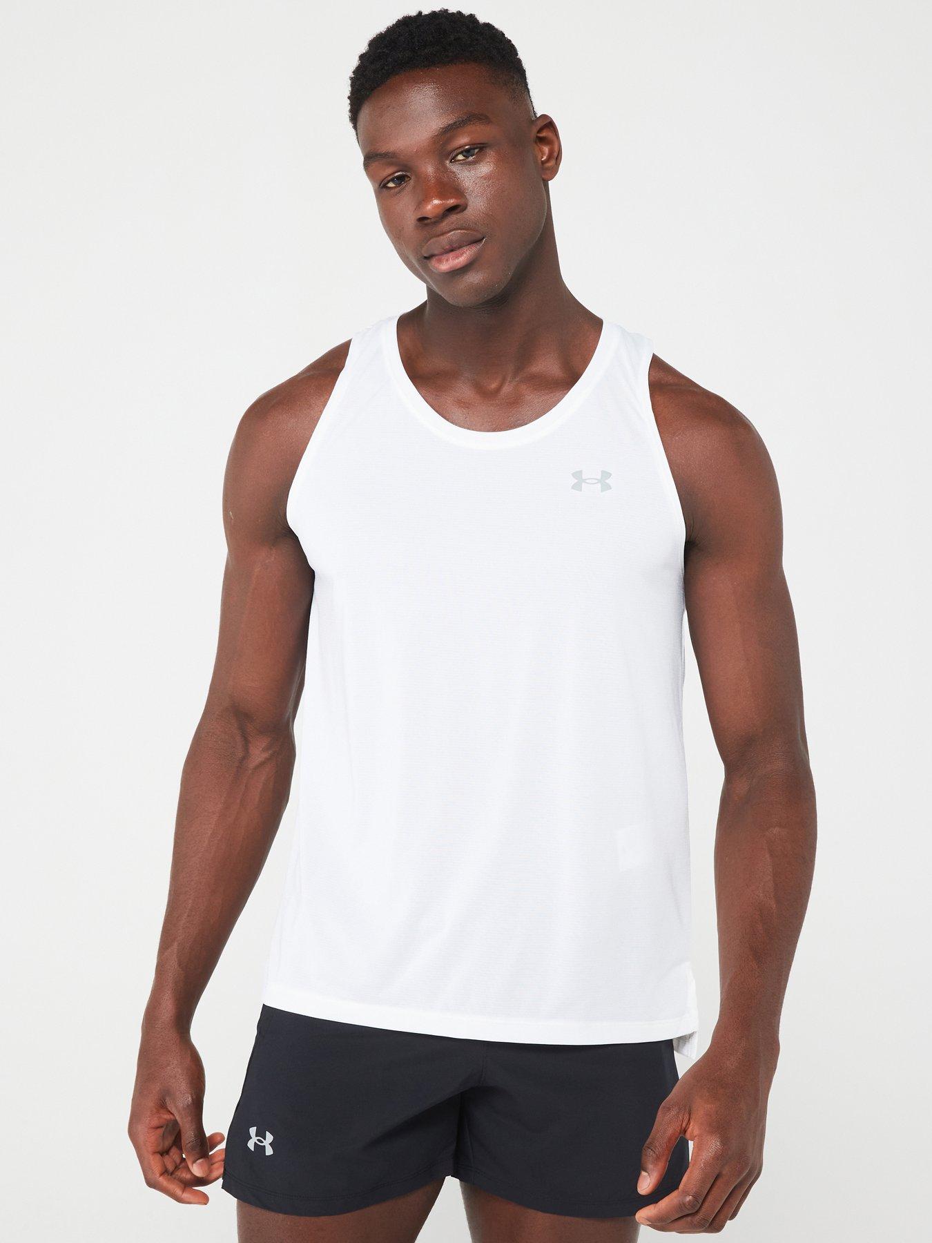 undefined Mens Running Streaker Singlet - White