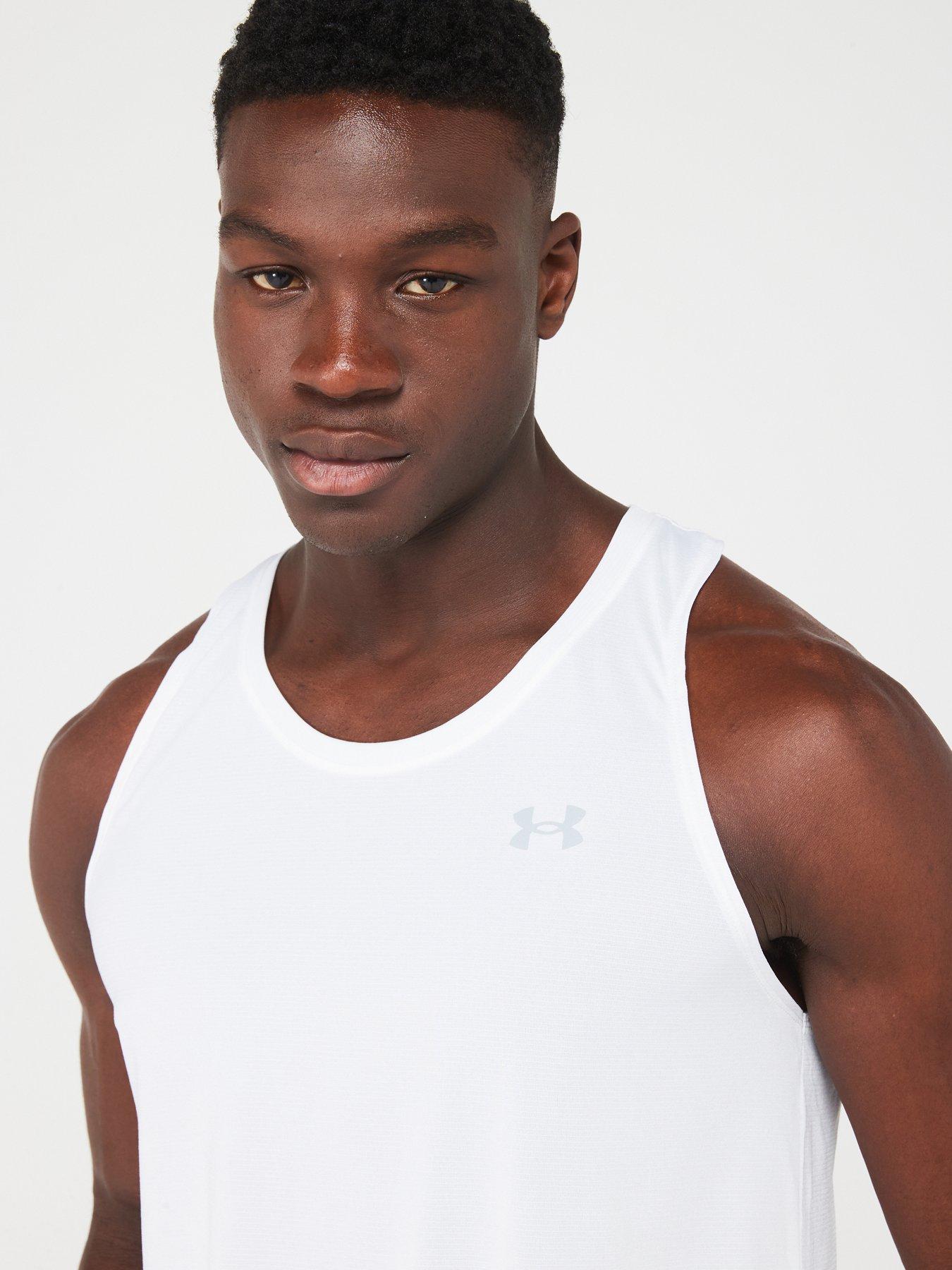 UNDER ARMOUR Mens Running Streaker Singlet - White | Very.co.uk