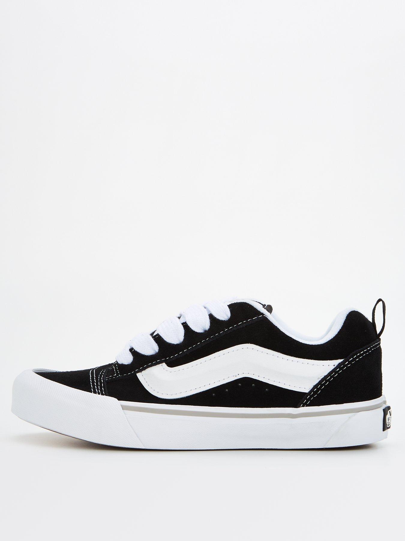 Boys black leather vans shops