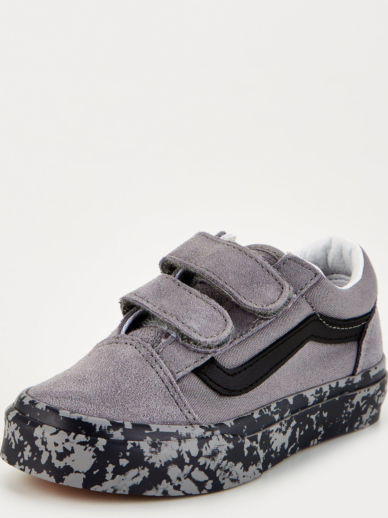 Kids Boys Old Skool Velcro Trainers Grey Multi