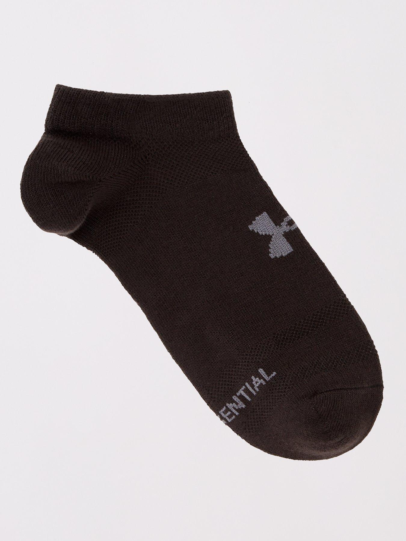 UNDER ARMOUR Pack of Men's Essential No Show Socks Black/Grey