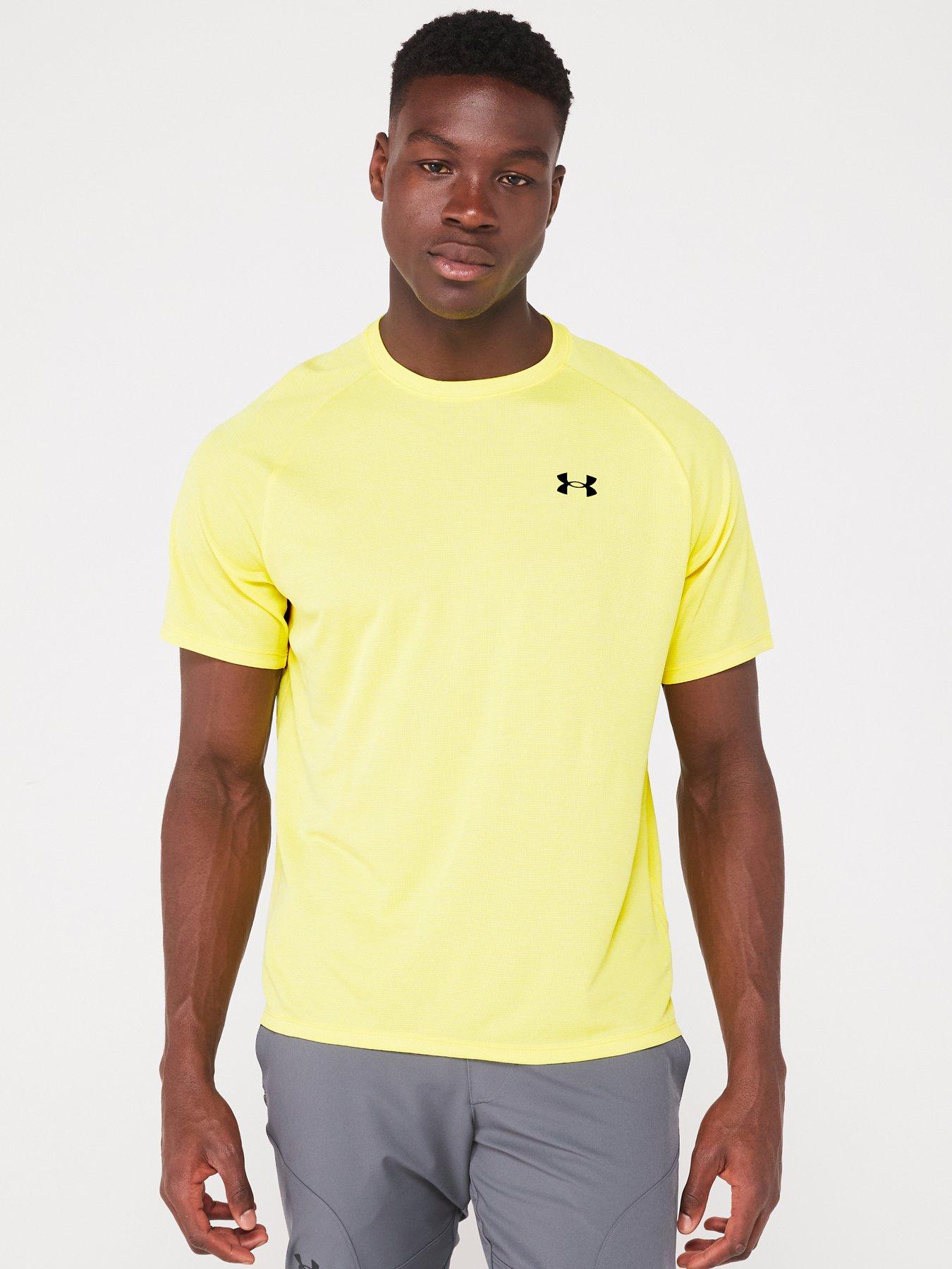 Mens Training Ua Tech Textured T shirt Yellow black