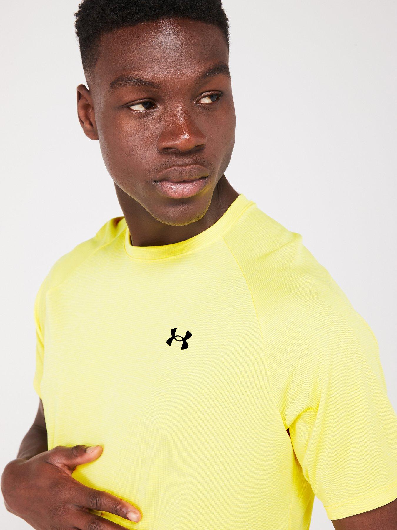 Mens Training Ua Tech Textured T shirt Yellow black
