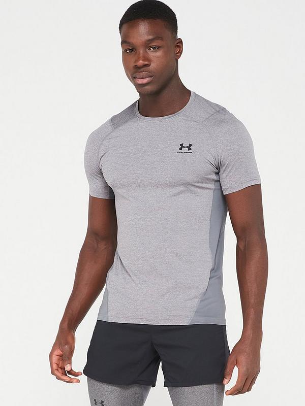 UNDER ARMOUR Men's Training Heat Gear Armour Fitted T-Shirt - Grey ...
