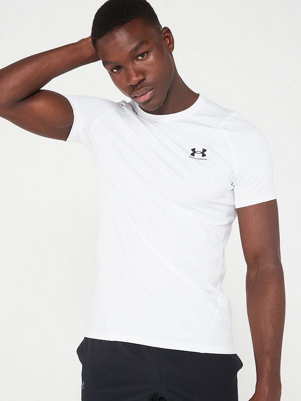 UNDER ARMOUR Men's Training Heat Gear Armour Fitted T-Shirt - White ...