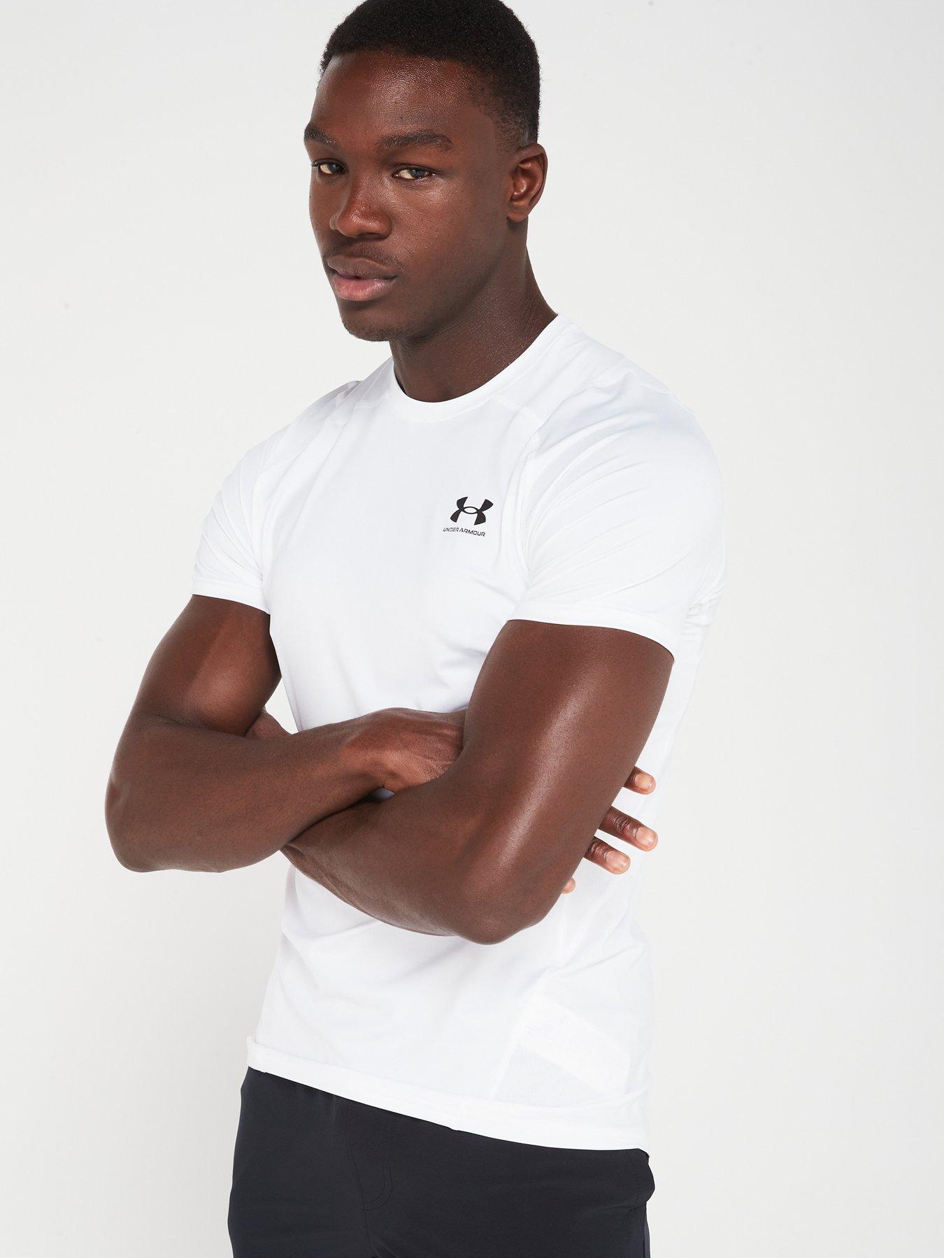 UNDER ARMOUR Men's Training Heat Gear Armour Fitted T-Shirt - White ...