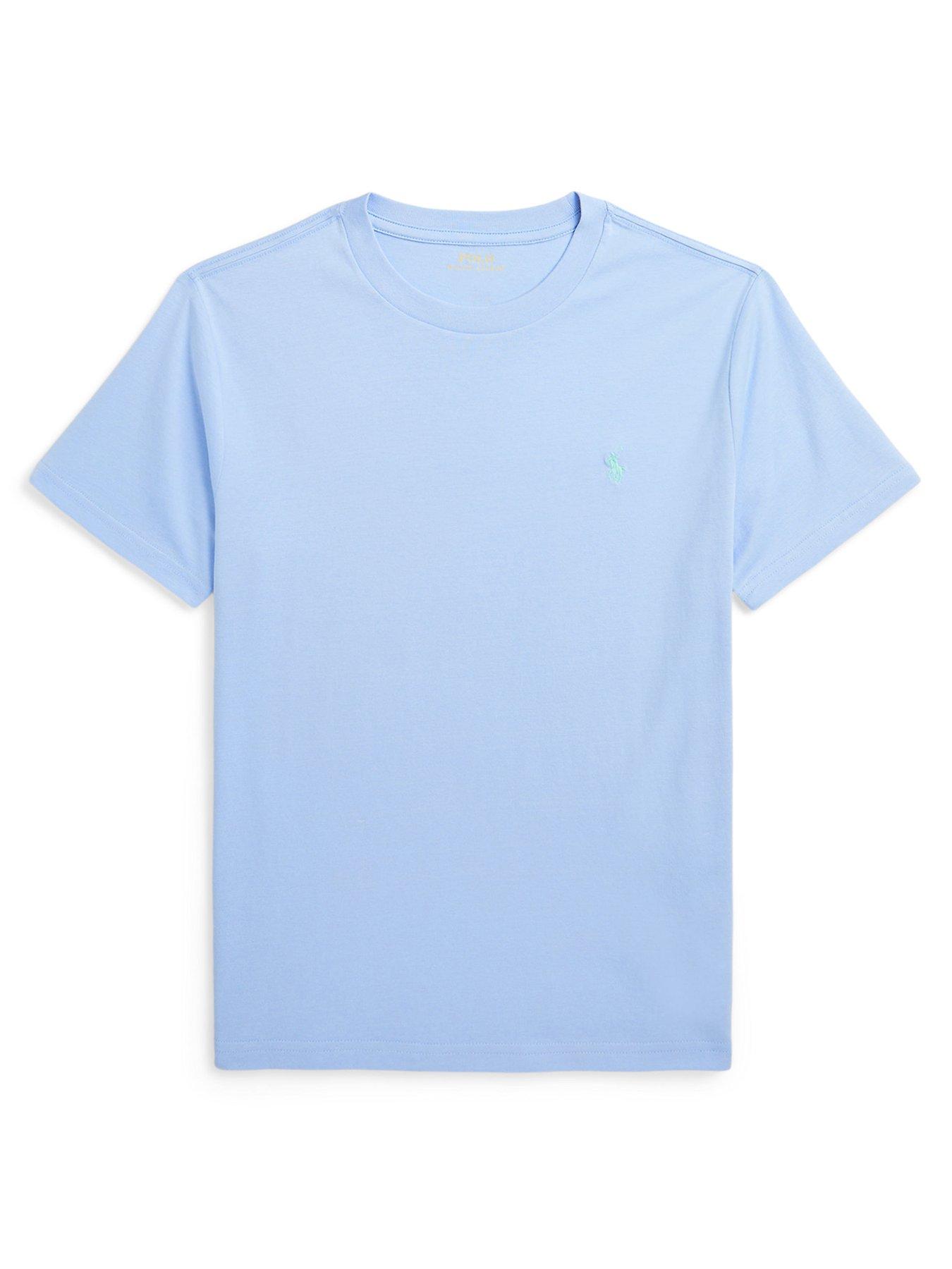 polo ralph lauren boys classic short sleeve t-shirt - blue hyacinth