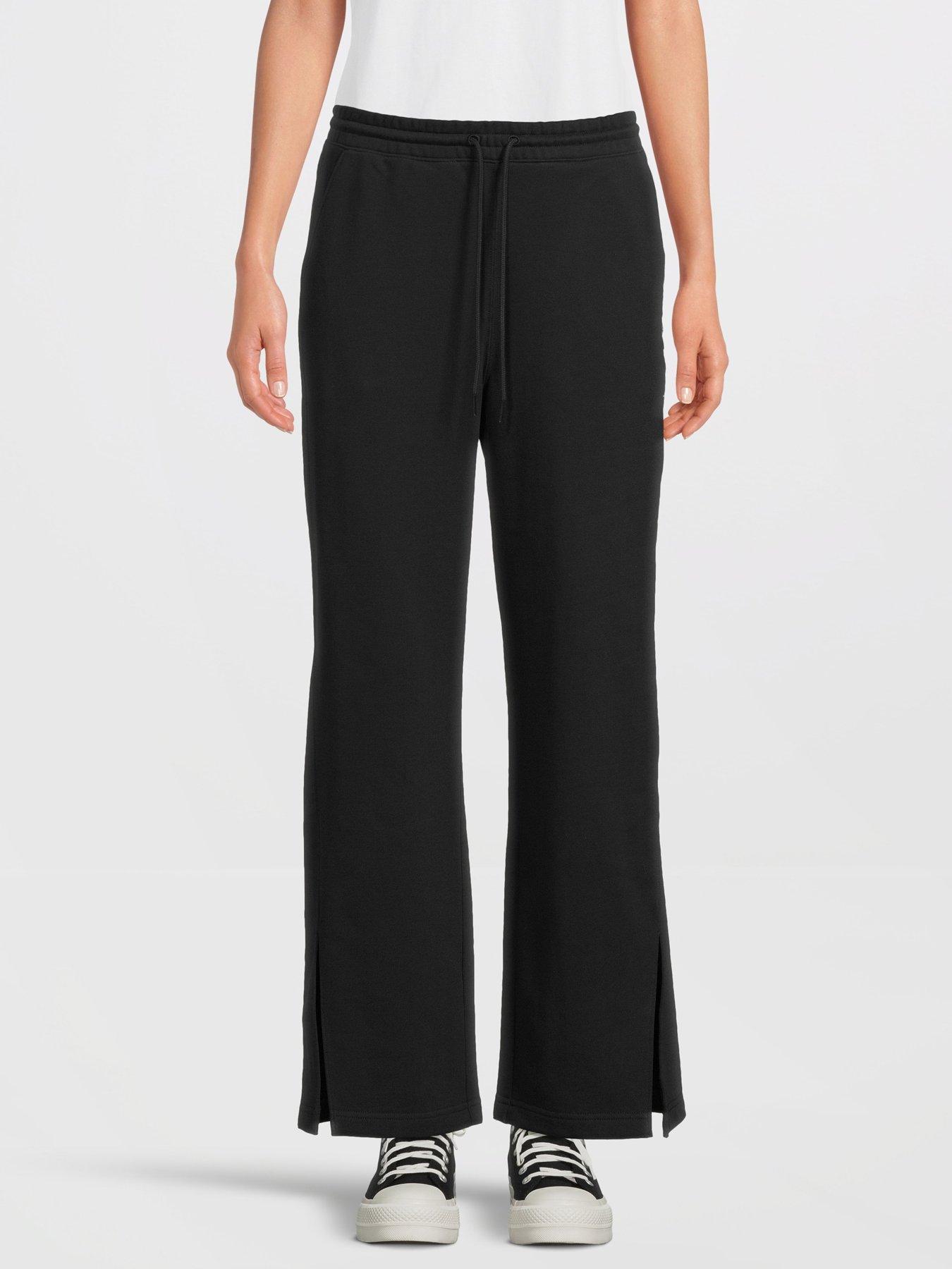 undefined Womens Open Hem French Terry Pants - Black