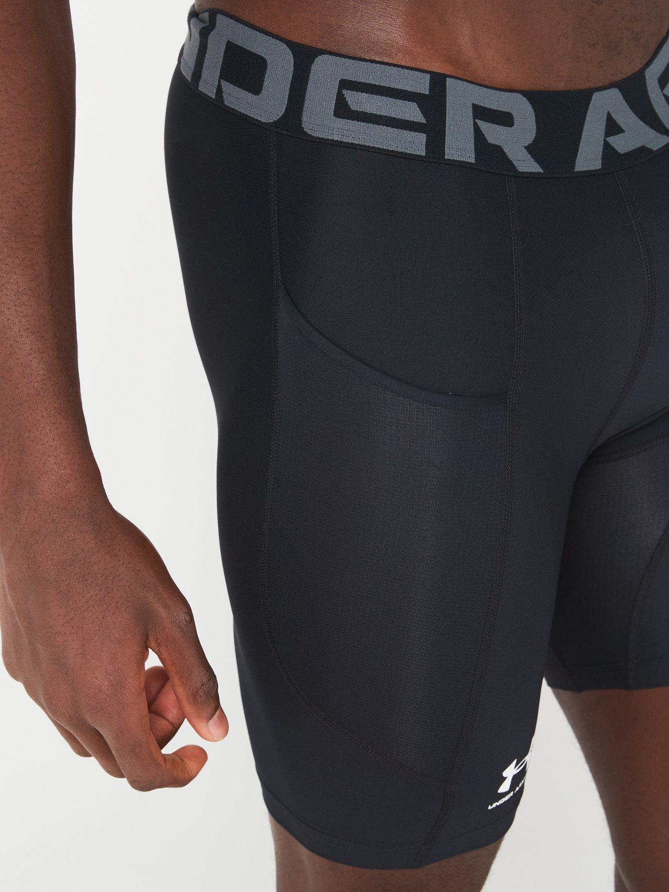 Image 4 of 5 of UNDER ARMOUR Men's Training HeatGear&reg;&nbsp; Armour Shorts - Black/White