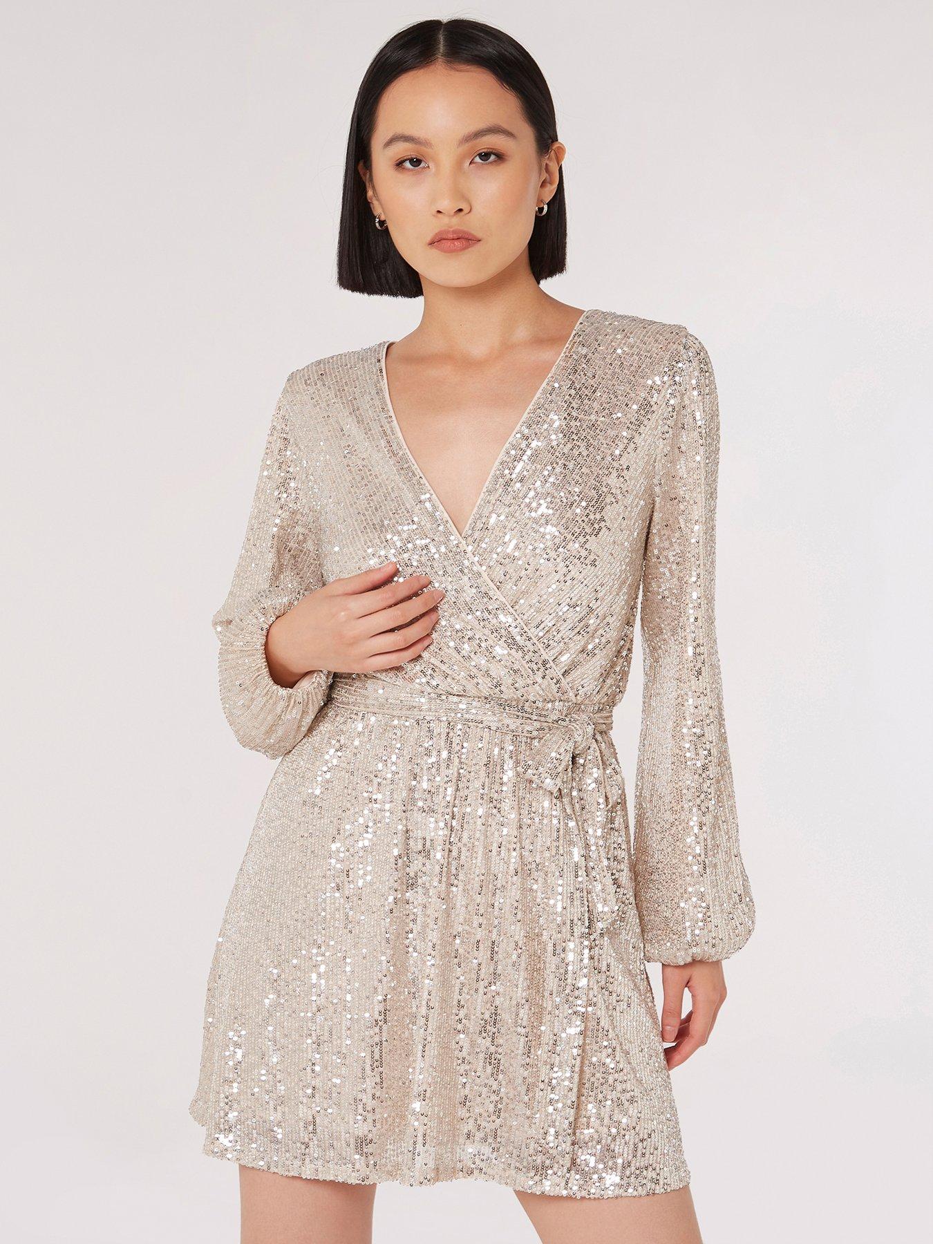 Sequin wrap around store dress