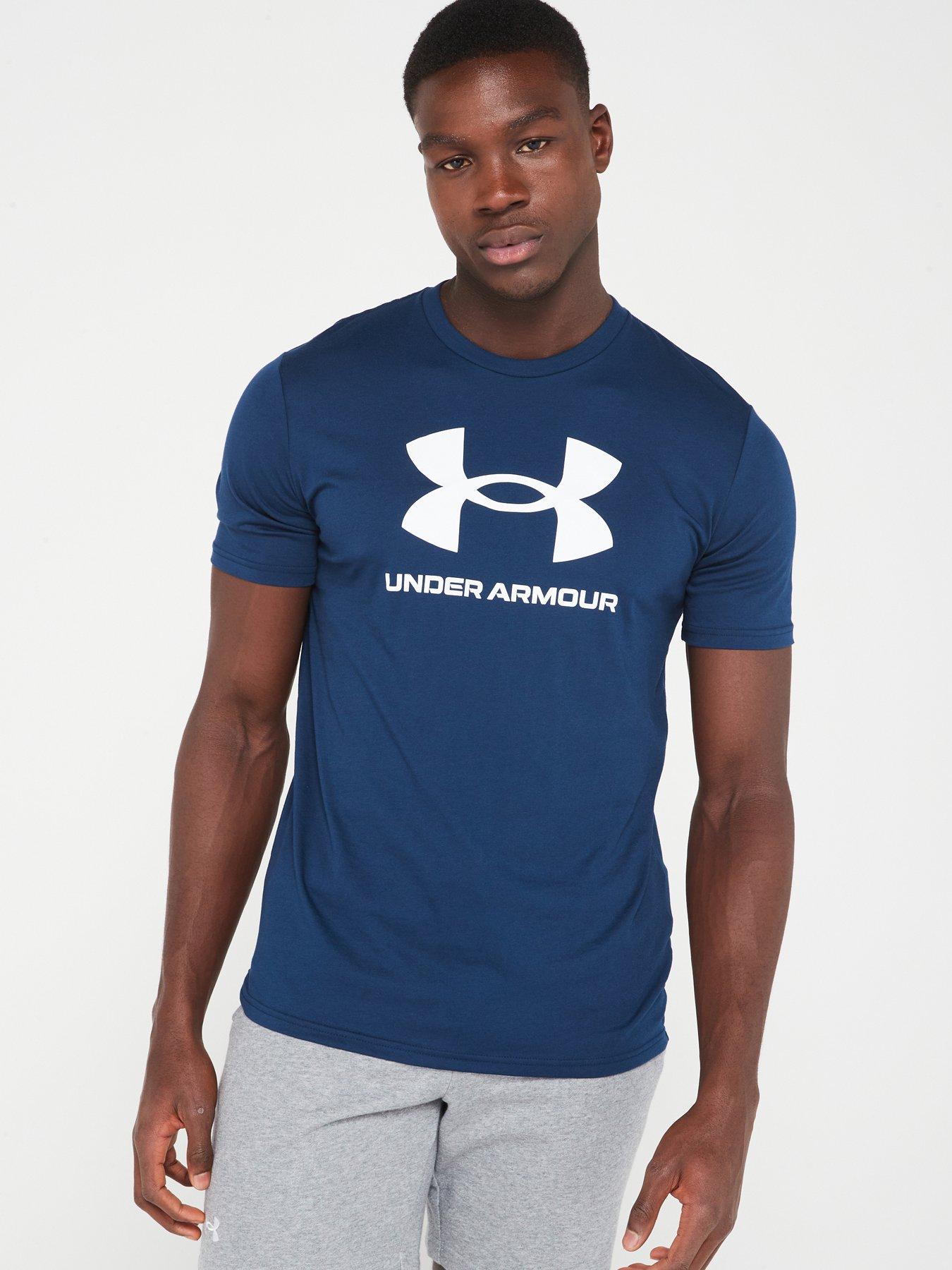 UNDER ARMOUR Men's Training Sportstyle Logo T-Shirt - Navy/White