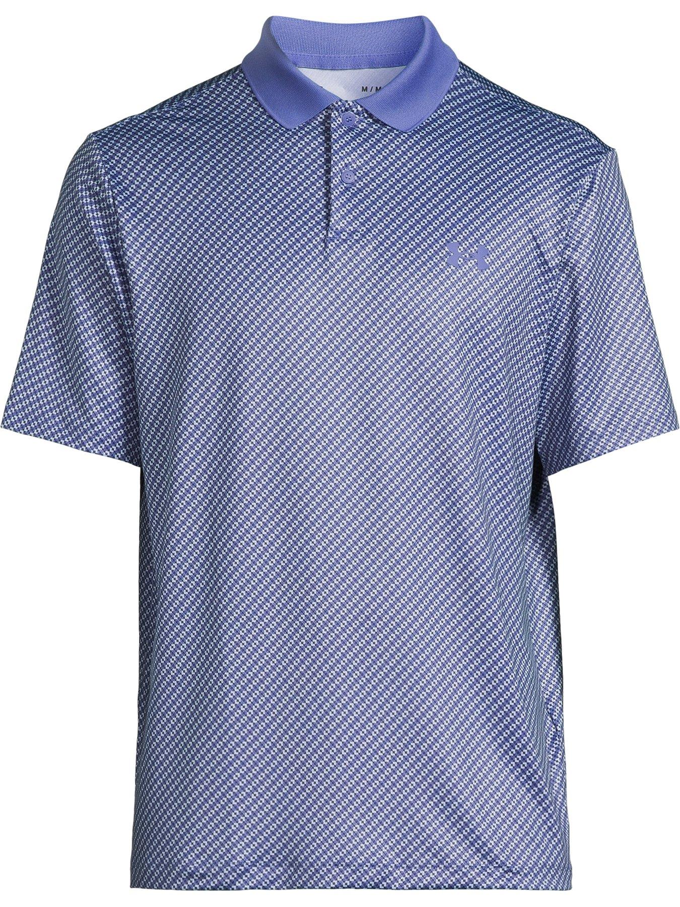 UNDER ARMOUR Mens Golf Performance 3.0 Printed Polo - Blue | Very.co.uk