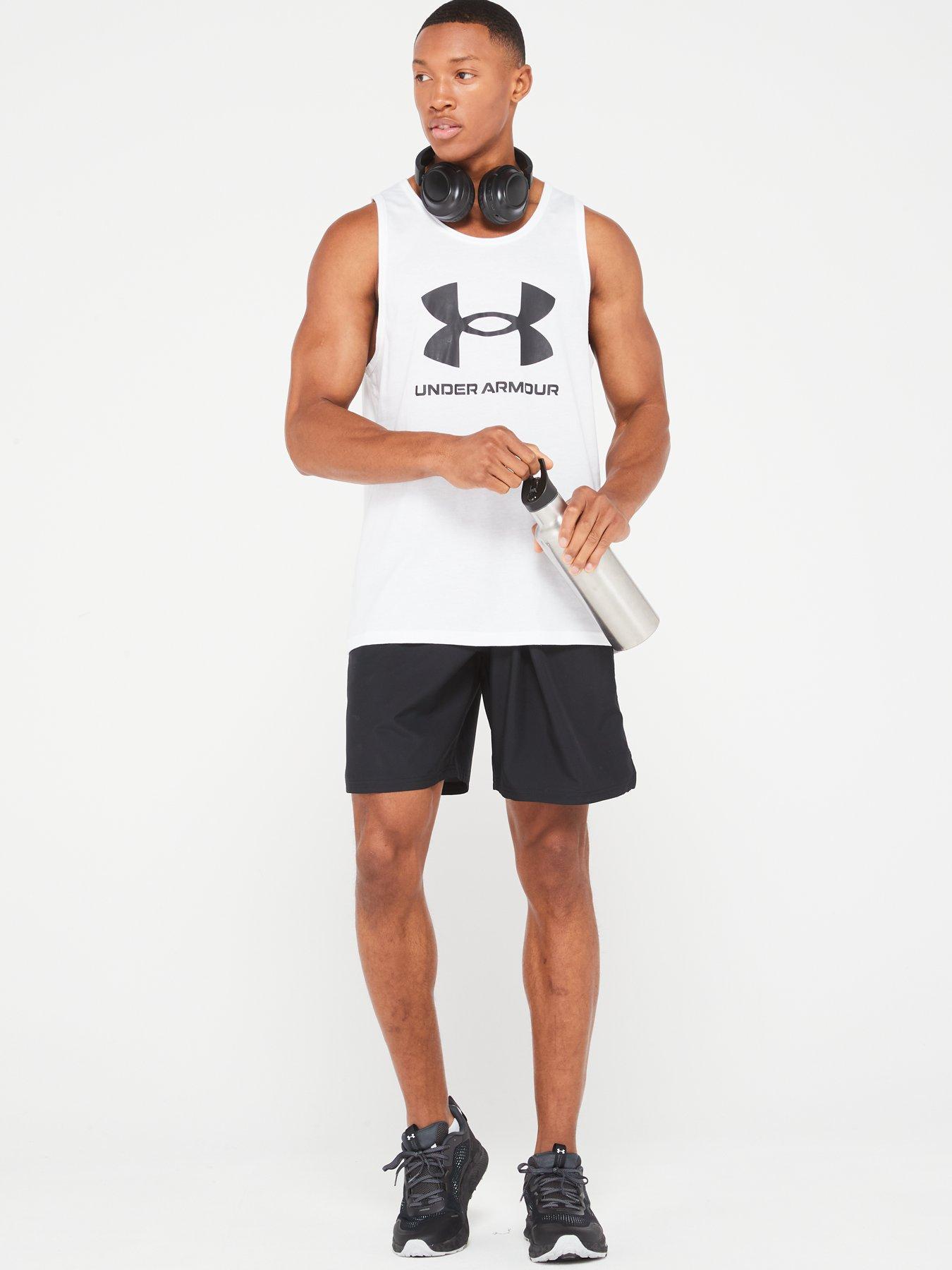 UNDER ARMOUR Men's Training Sportstyle Logo Tank White/Black Very