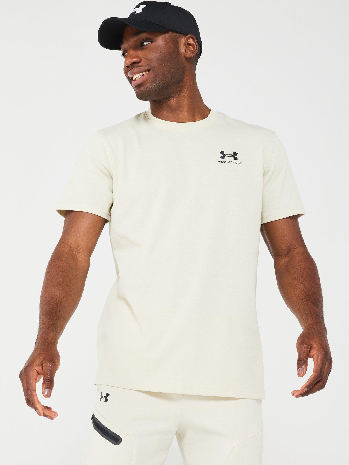 undefined Men's Training Logo Embossed Heavyweight T-Shirt - Cream