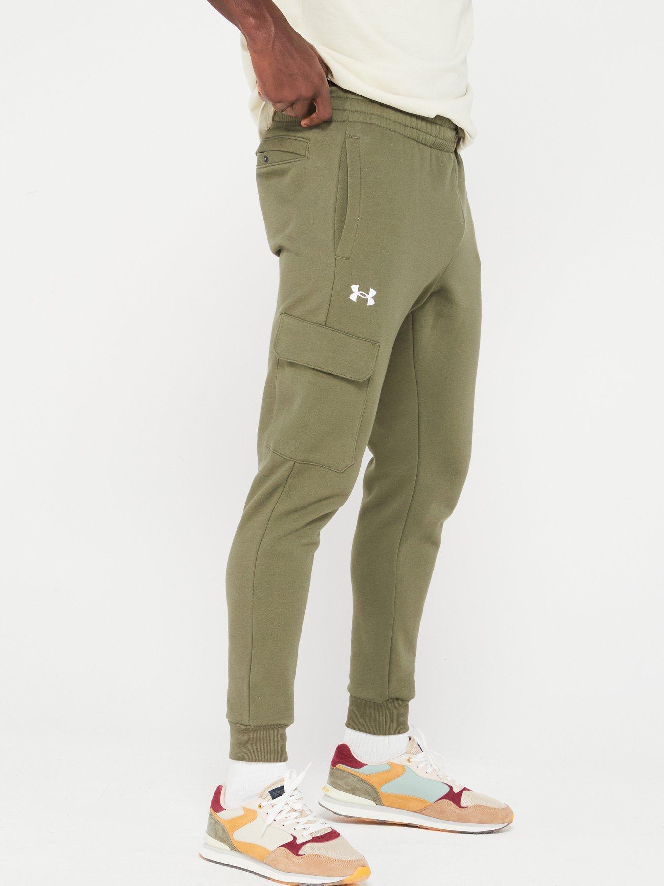 Mens Rival Fleece Cargo Jogger Green white