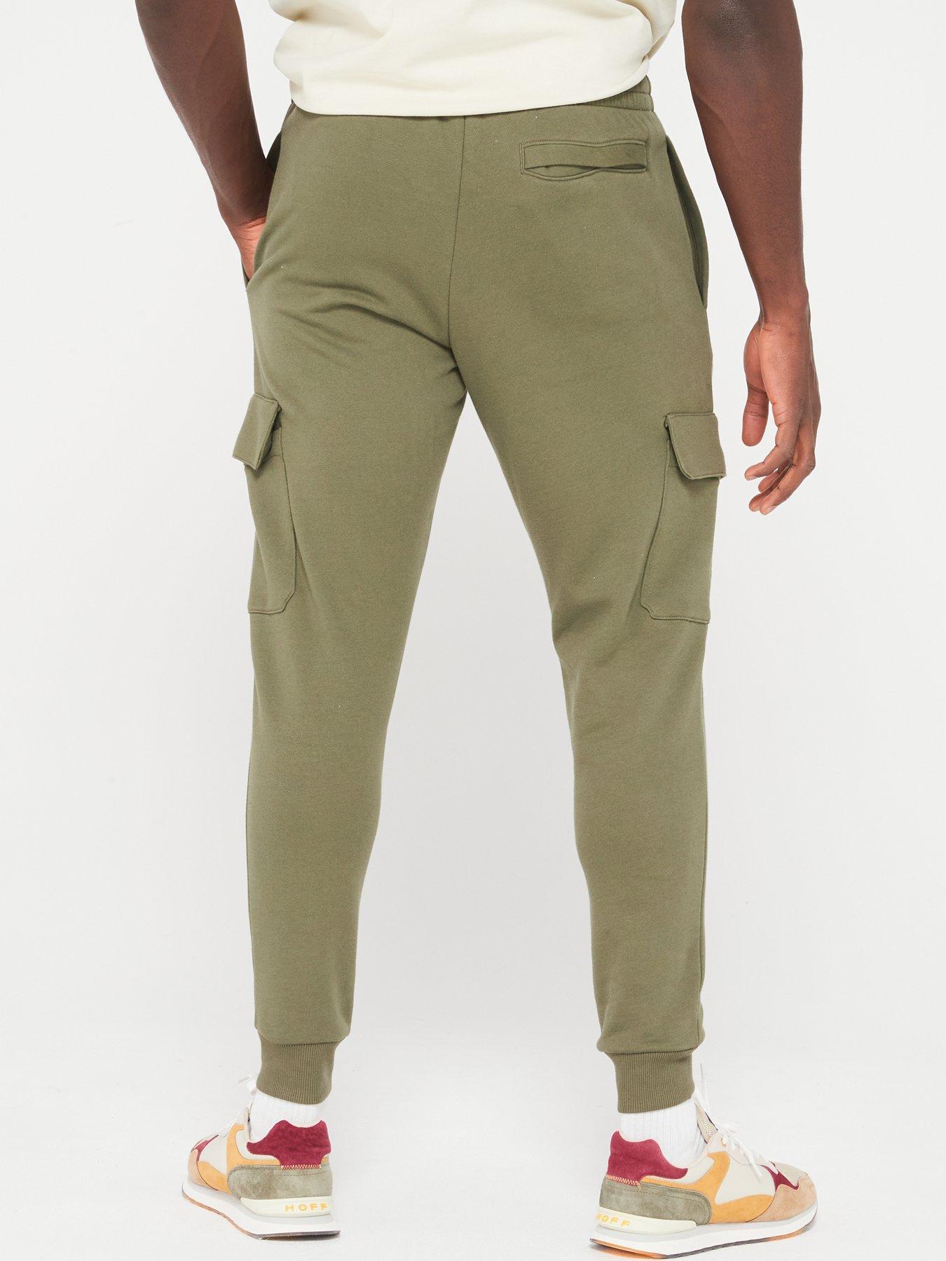 Olive green joggers mens deals