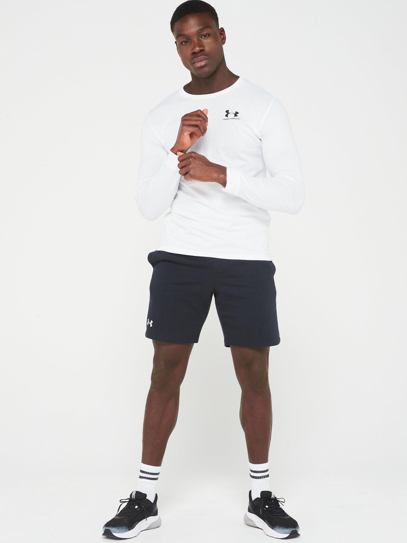 Image 3 of 4 of UNDER ARMOUR Mens Rival Fleece Shorts - Black/white