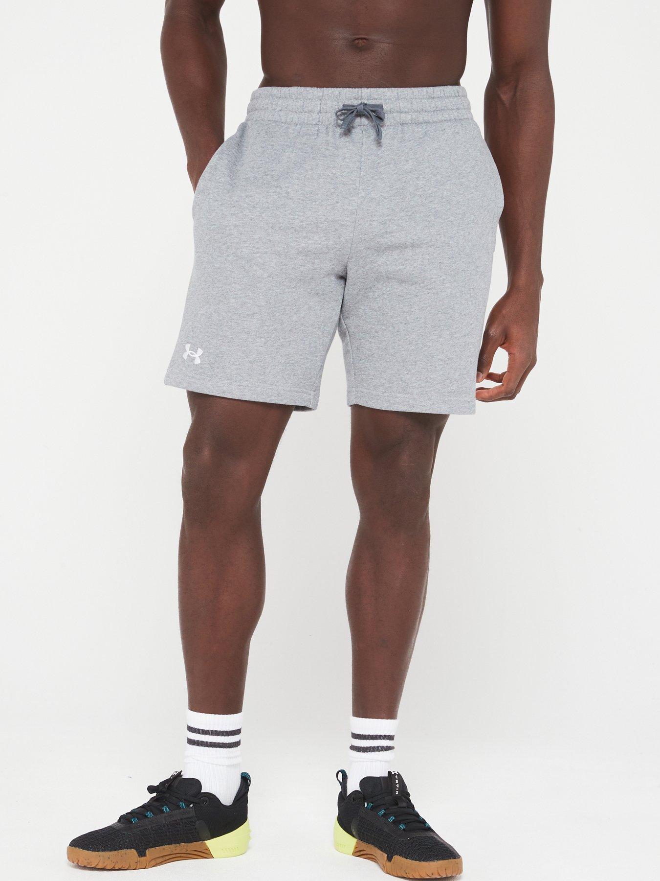 UNDER ARMOUR Mens Rival Fleece Shorts - Grey/white