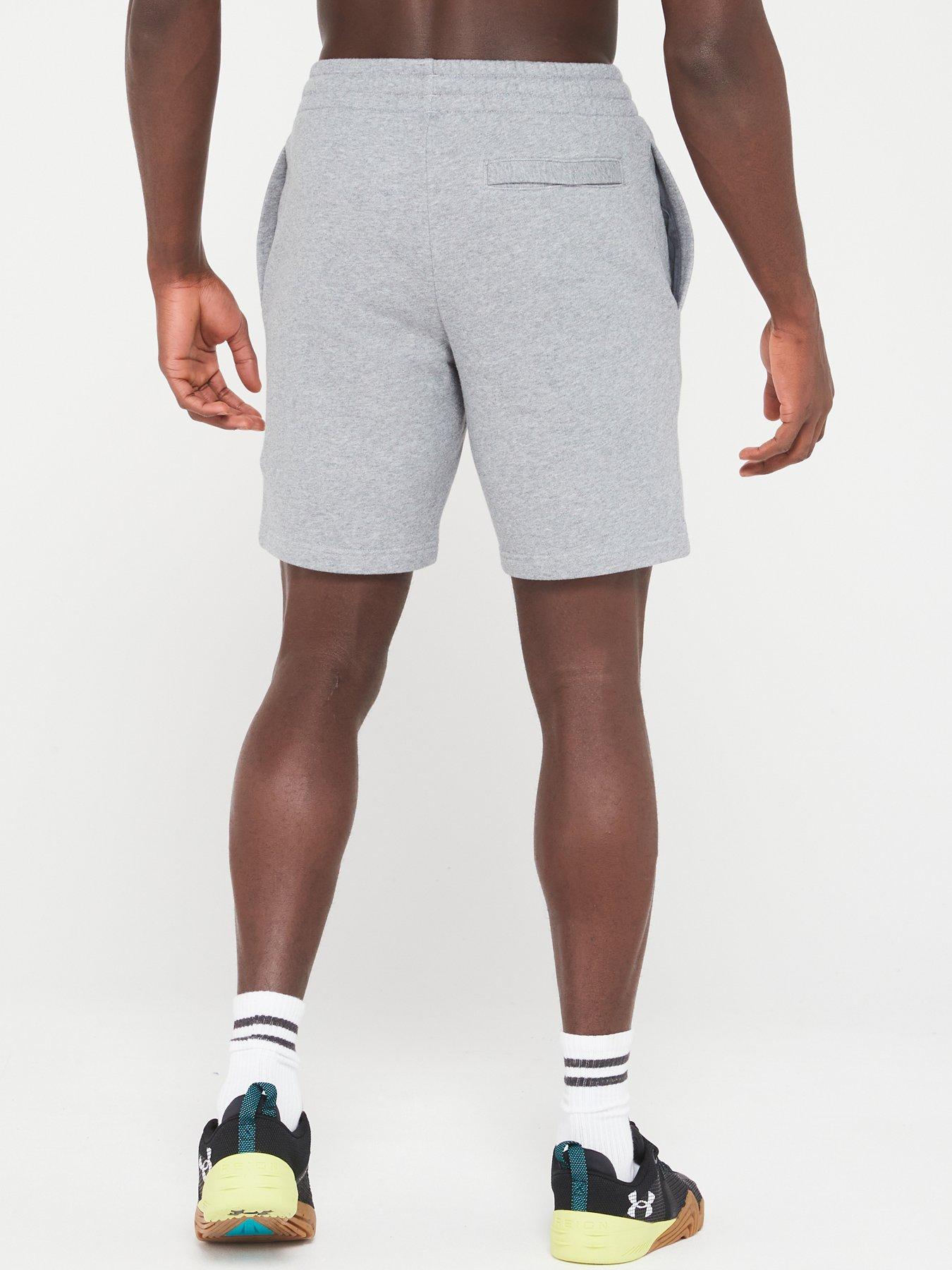 Mens Rival Fleece Shorts Grey white